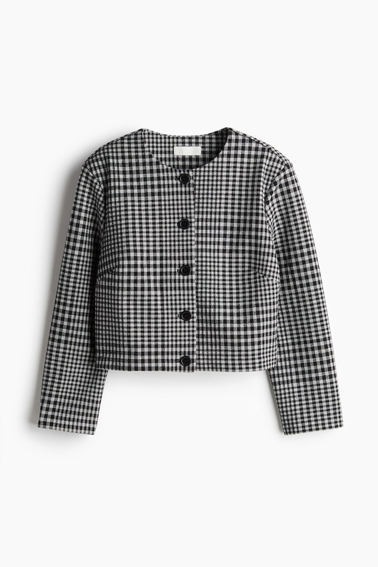 ショートジャケット - ブラック／チェック - レディース | H&M JP