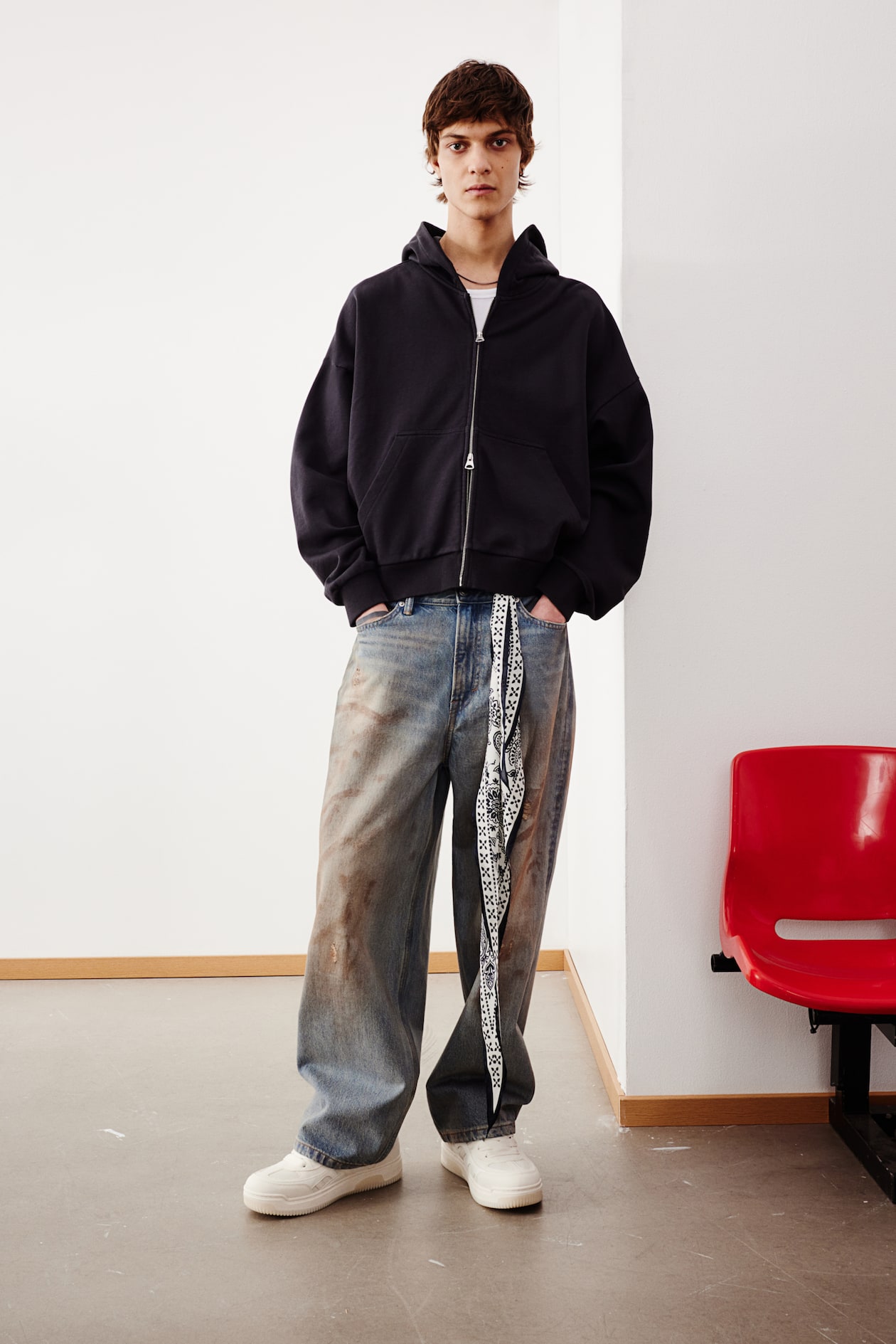 Veste ?� capuche zipp?�e Oversized Fit - Noir - HOMME | H&M FR