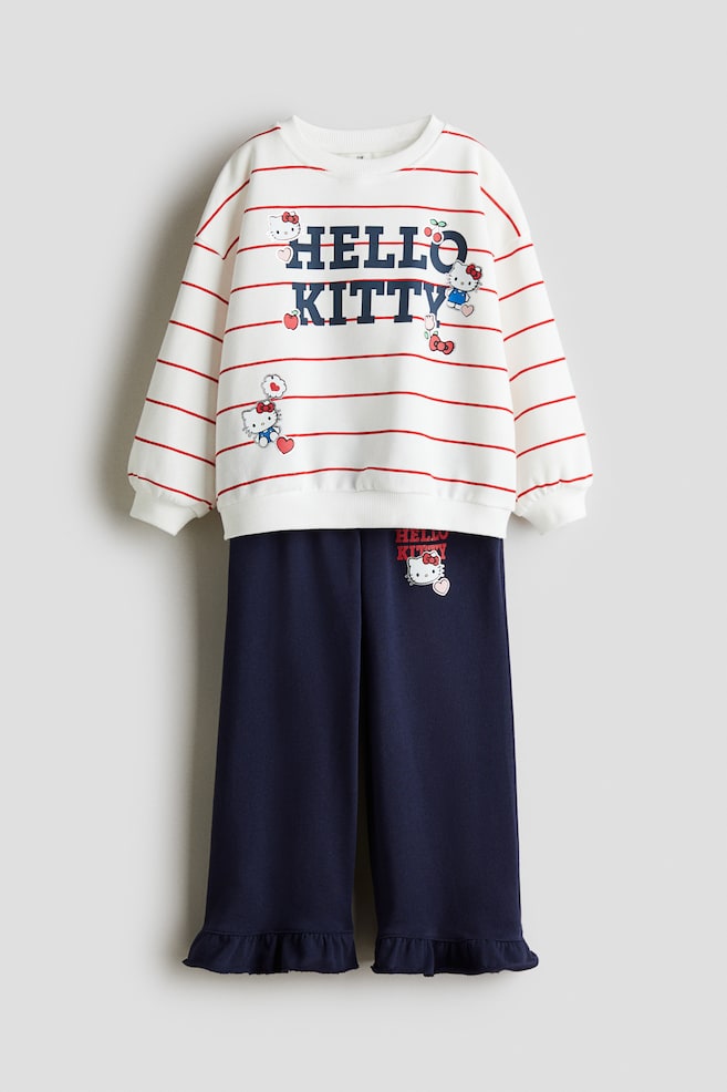 2-piece sweatshirt and joggers set - Navy blue/Hello Kitty - 1
