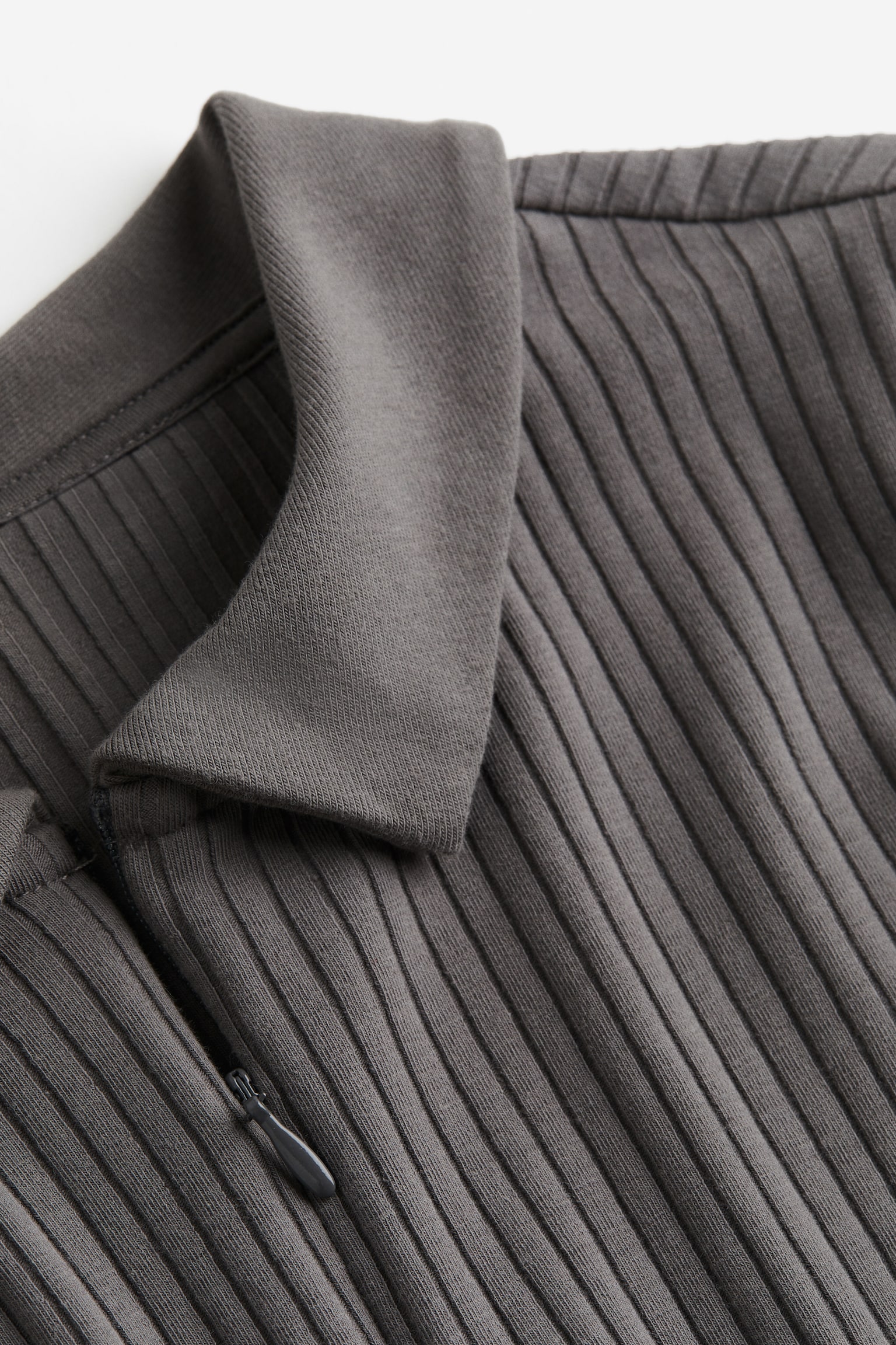 Half Zip Cropped Top - Dark grey/White/Black/Orange/Light pink/Dark blue/Khaki green - 2