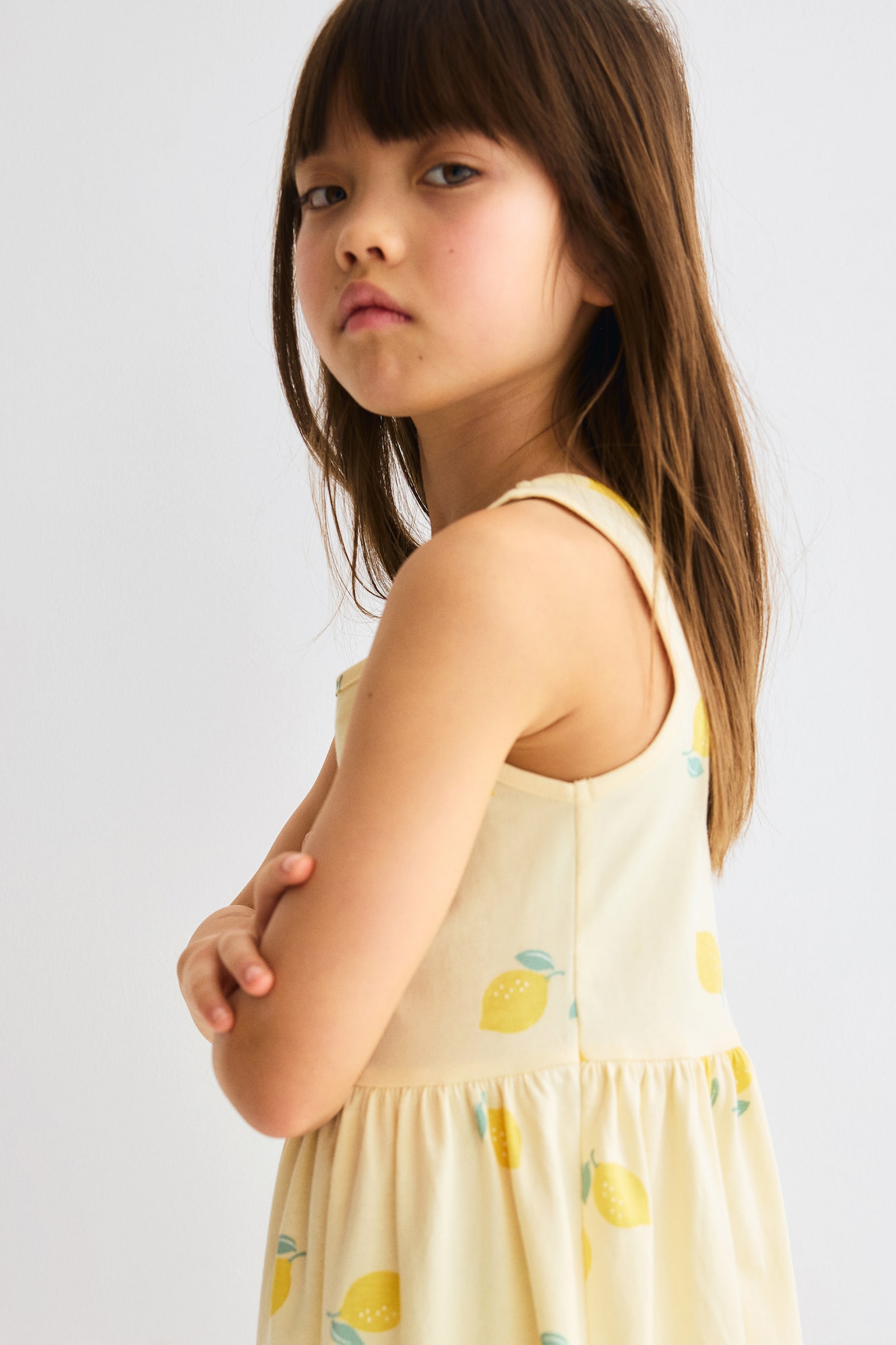 Gemustertes Baumwollkleid - Hellgelb/Zitronen/Hellblau/Schmetterlinge/Hellblau/Gestreift/Weiss/Wassermelonen/Hellrosa/Erdbeeren/Mehrfarbig/Gestreift/Hellgrün/Kirschen/Hellrosa/Einhörner/Hellblau/Schleifen/Weiss/Rosa geblümt/Hellrosa/Schleifen/Pfirsichrosa/Schmetterlinge/Gelb/Zitronen/Hellgrün/Herzen/Hellgelb/Hello Sun/Hellrosa/Schwäne/Rosa/Ananasse - 3