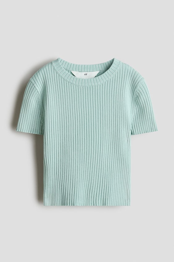 Детские топы H&M Short Rib-Knit Top