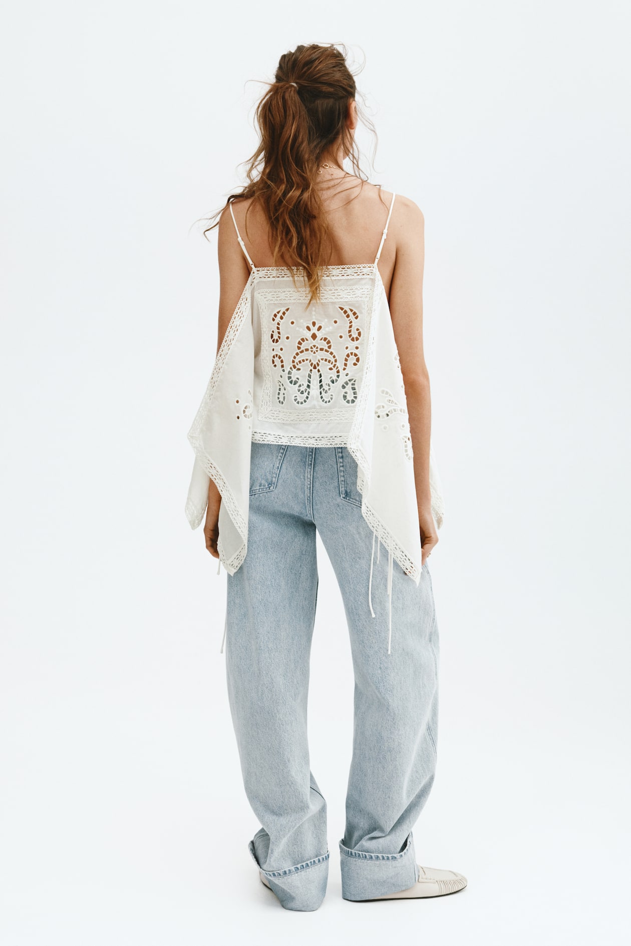 Strappy Top with Eyelet Embroidery - image 2
