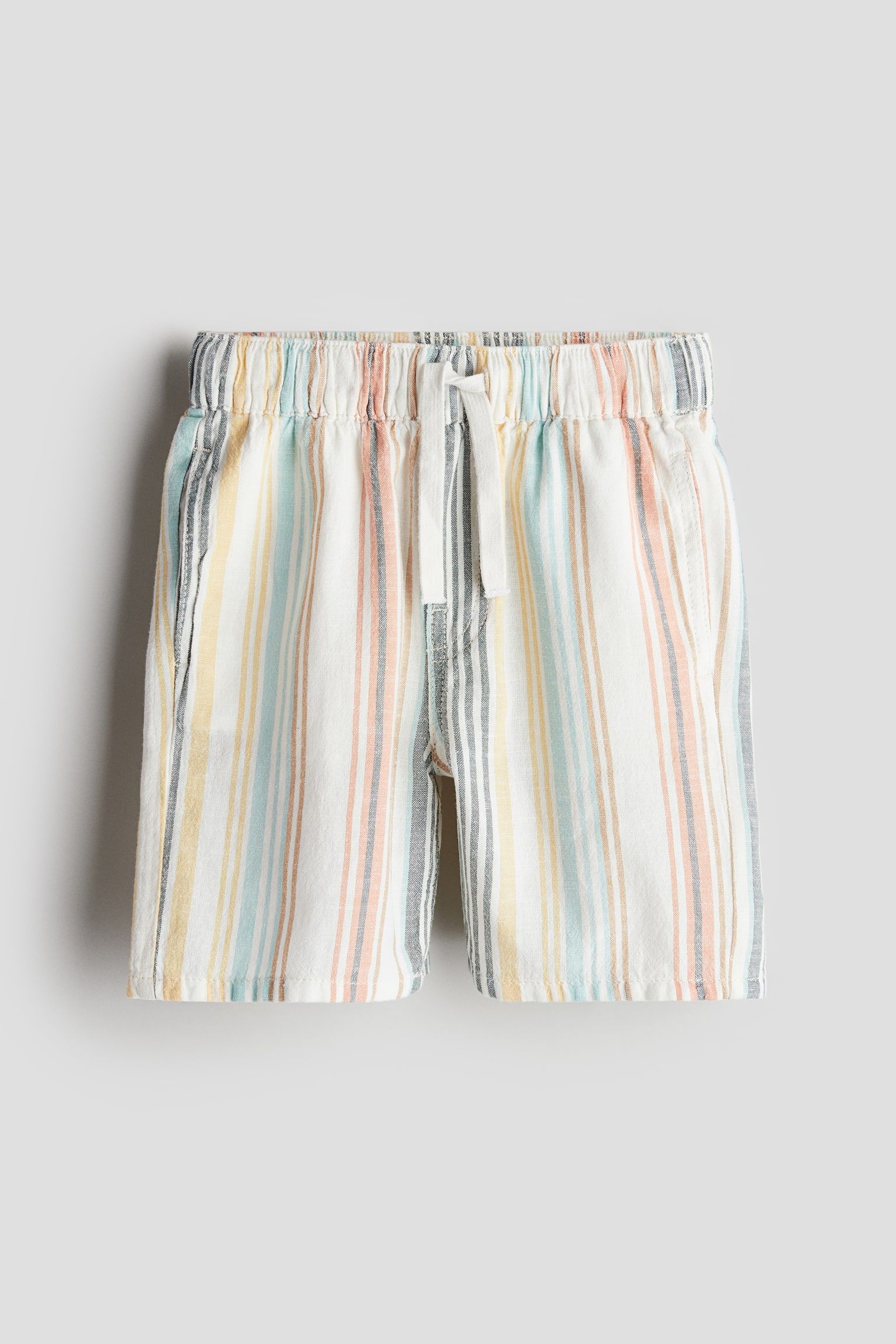 Pull On Shorts - White/Stripe/Navy blue/Beige/Beige/Light khaki green/Light blue/Stripe/Green/Black/Pattern - 2