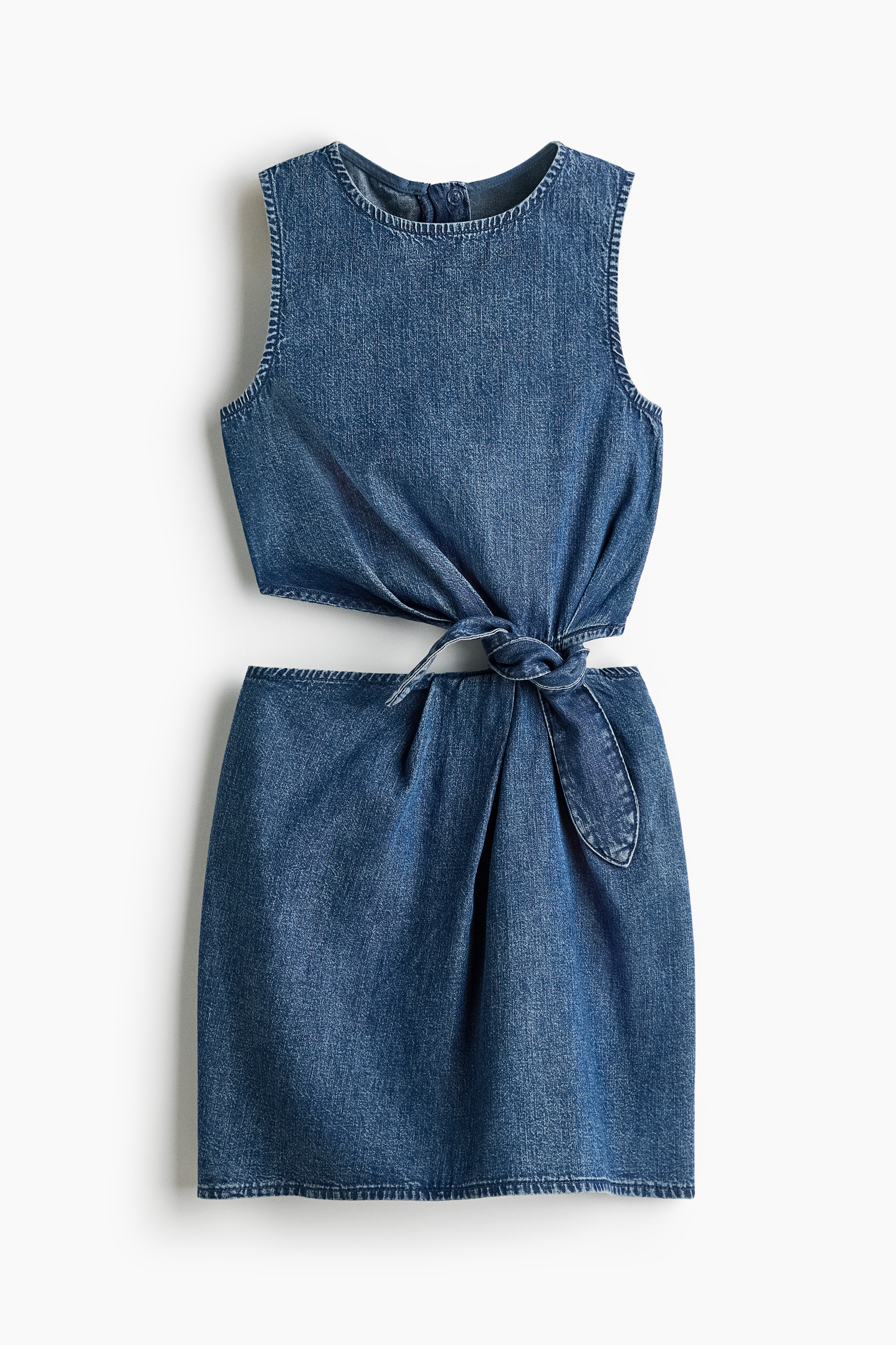 Cutout Denim Dress - Denim blue