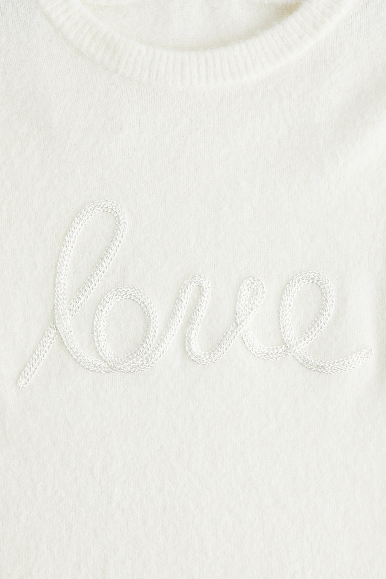 Pulóver rátéttel - Fehér/Love/Sötétszürke melír/Love - 2