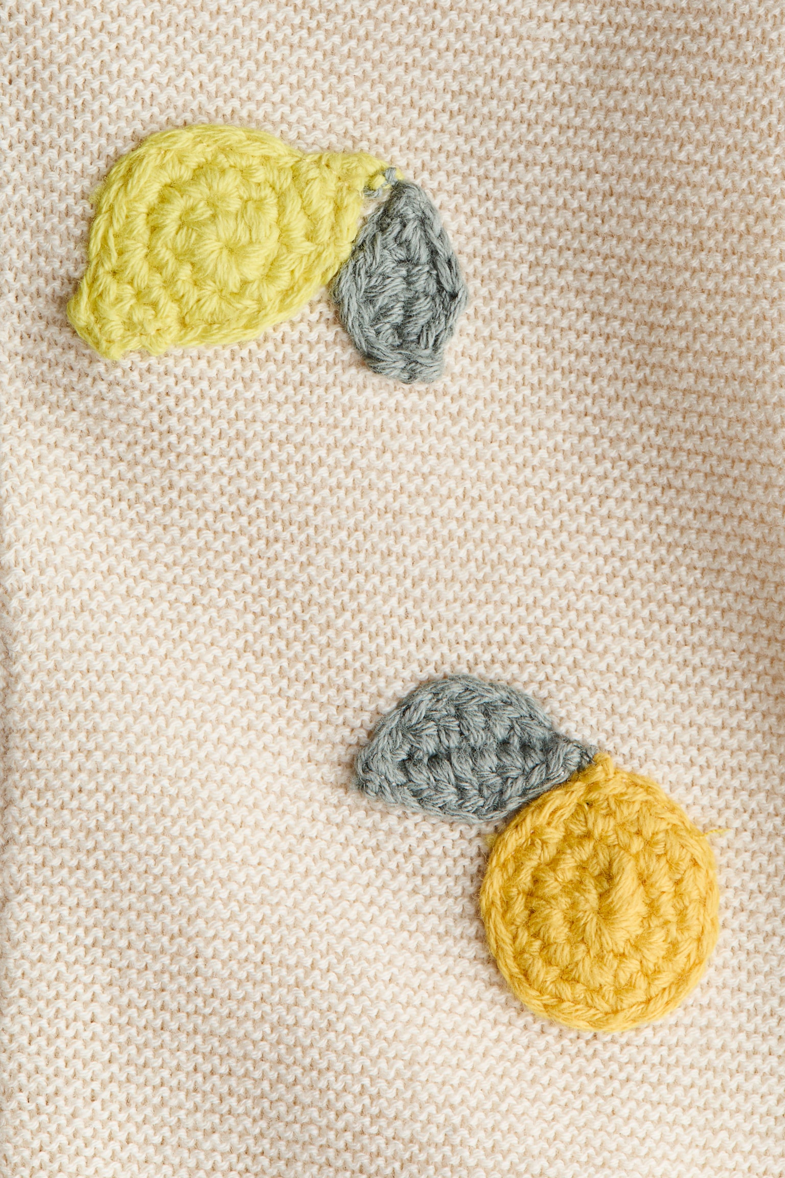 Bomullsromper med broderier - Ljusbeige/Citroner - 2