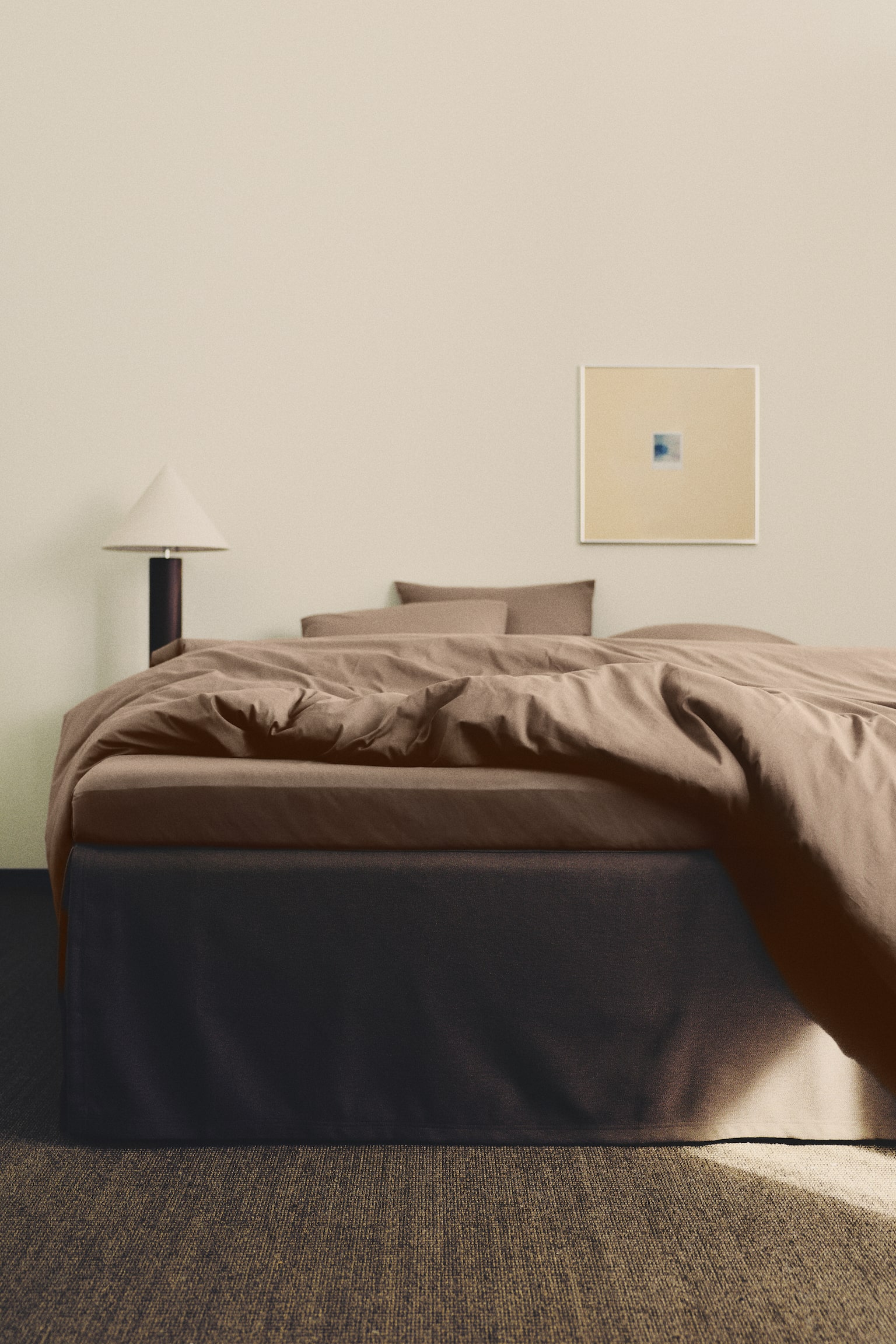 Capa de sommier para cama de casal - Toupeira/Branco - 1