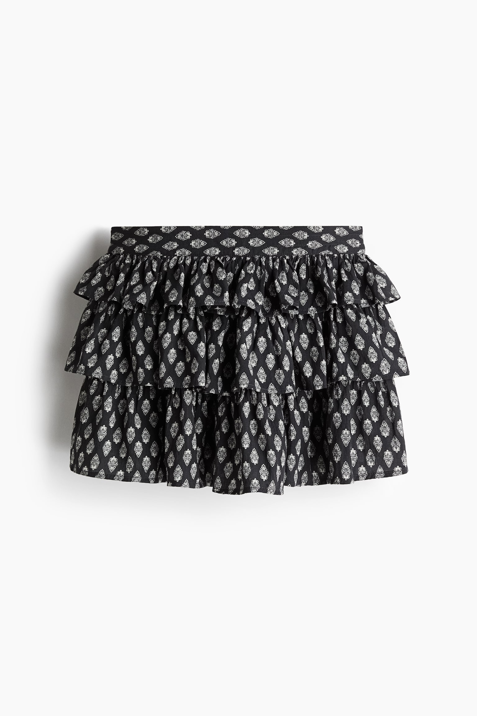 Юбка H&M Tiered Cotton, цвет: Чёрный — фото 1