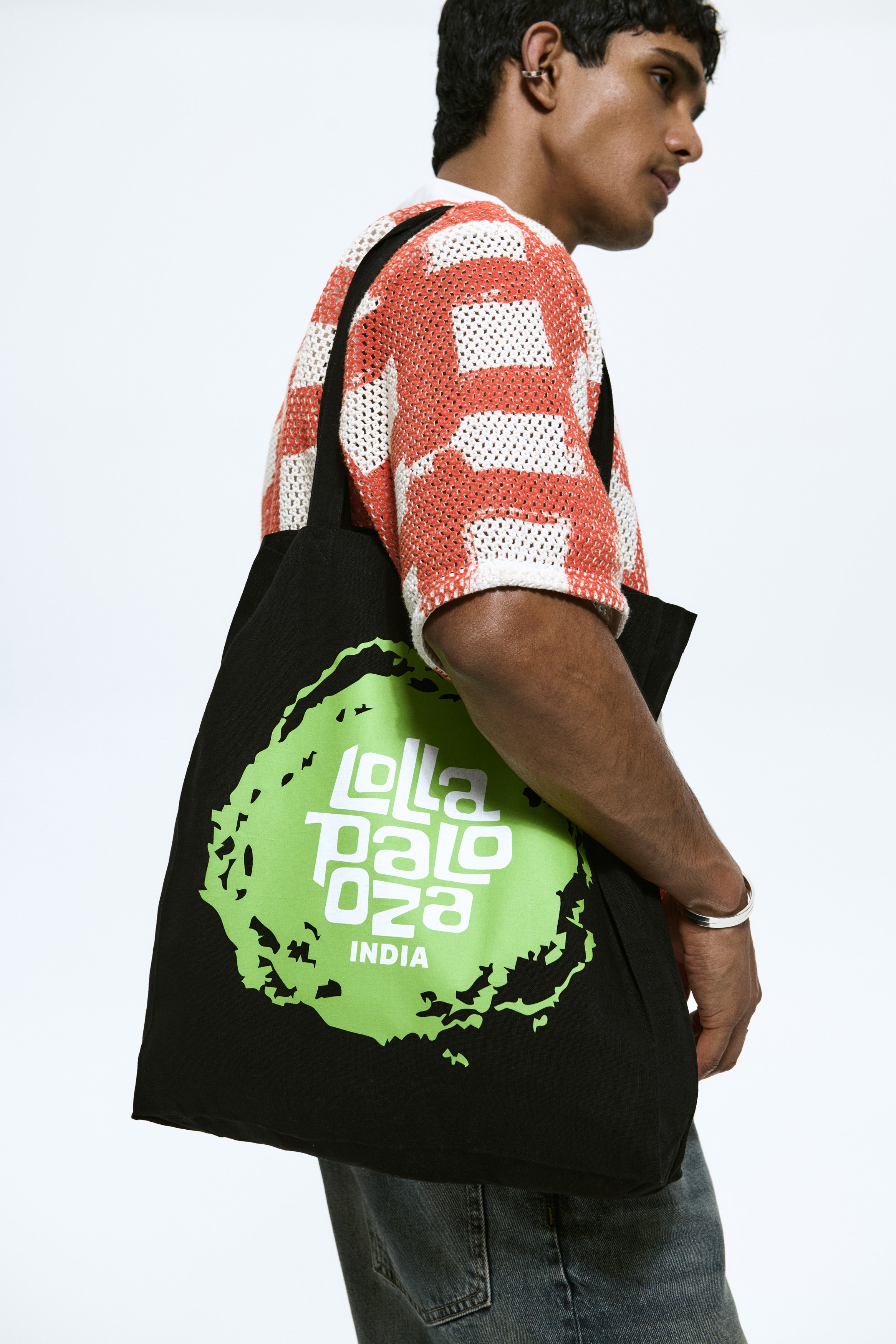 Cotton tote bag - Black/Lollapalooza India/Beige/Lollapalooza India