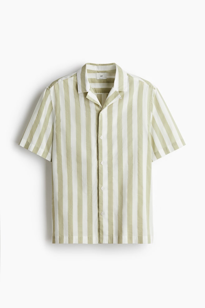 Regular Fit Printed resort shirt - Green/White striped - 1