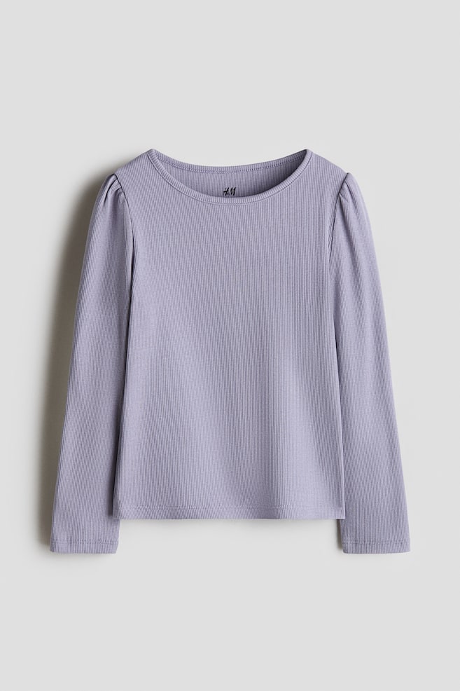 Ribbed cotton top - Light purple/Black/White/Light pink/Light dusty turquoise - 1