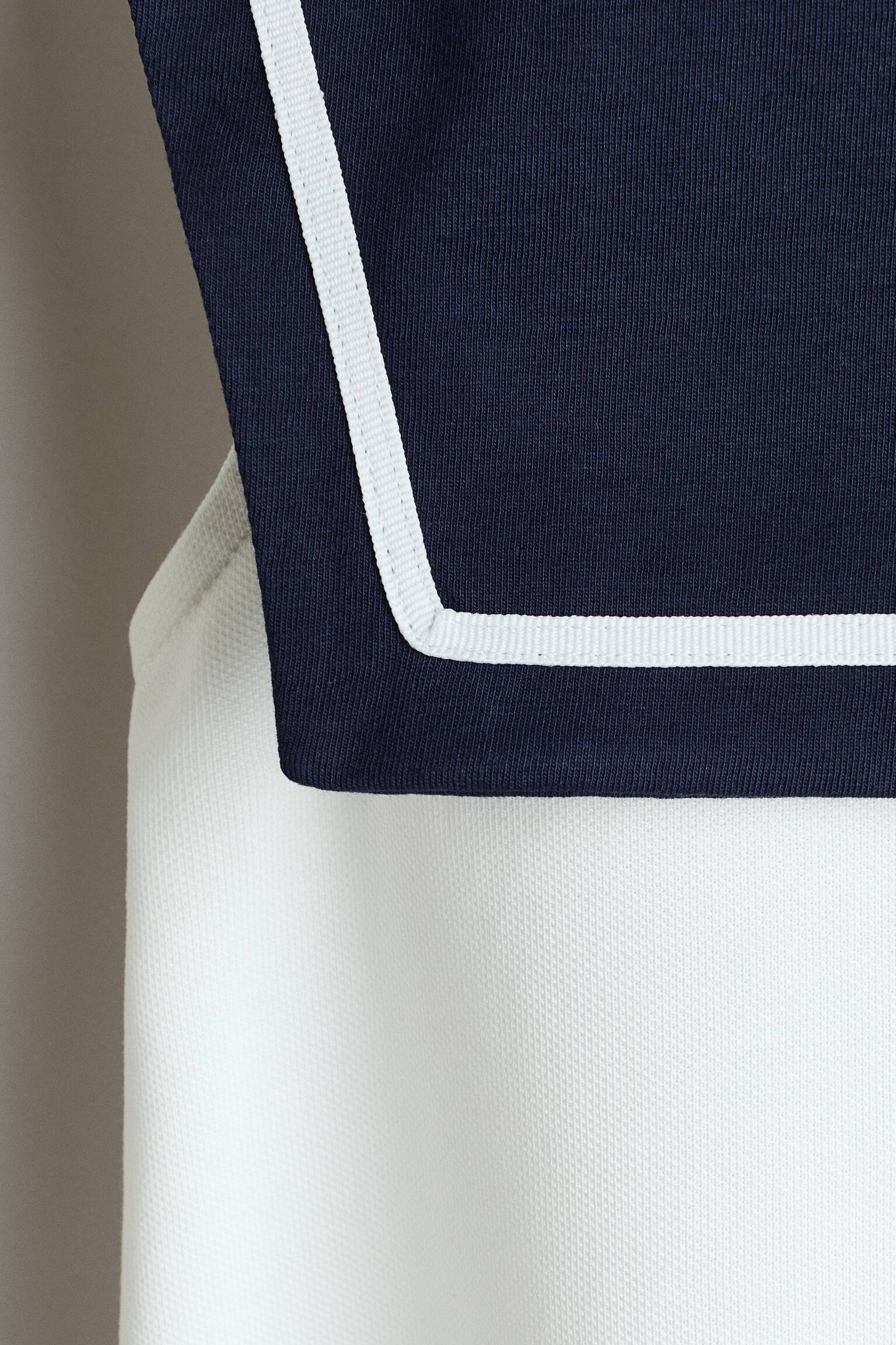 COOLMAX® Dress with Sailor Collar - White/Navy blue - 5