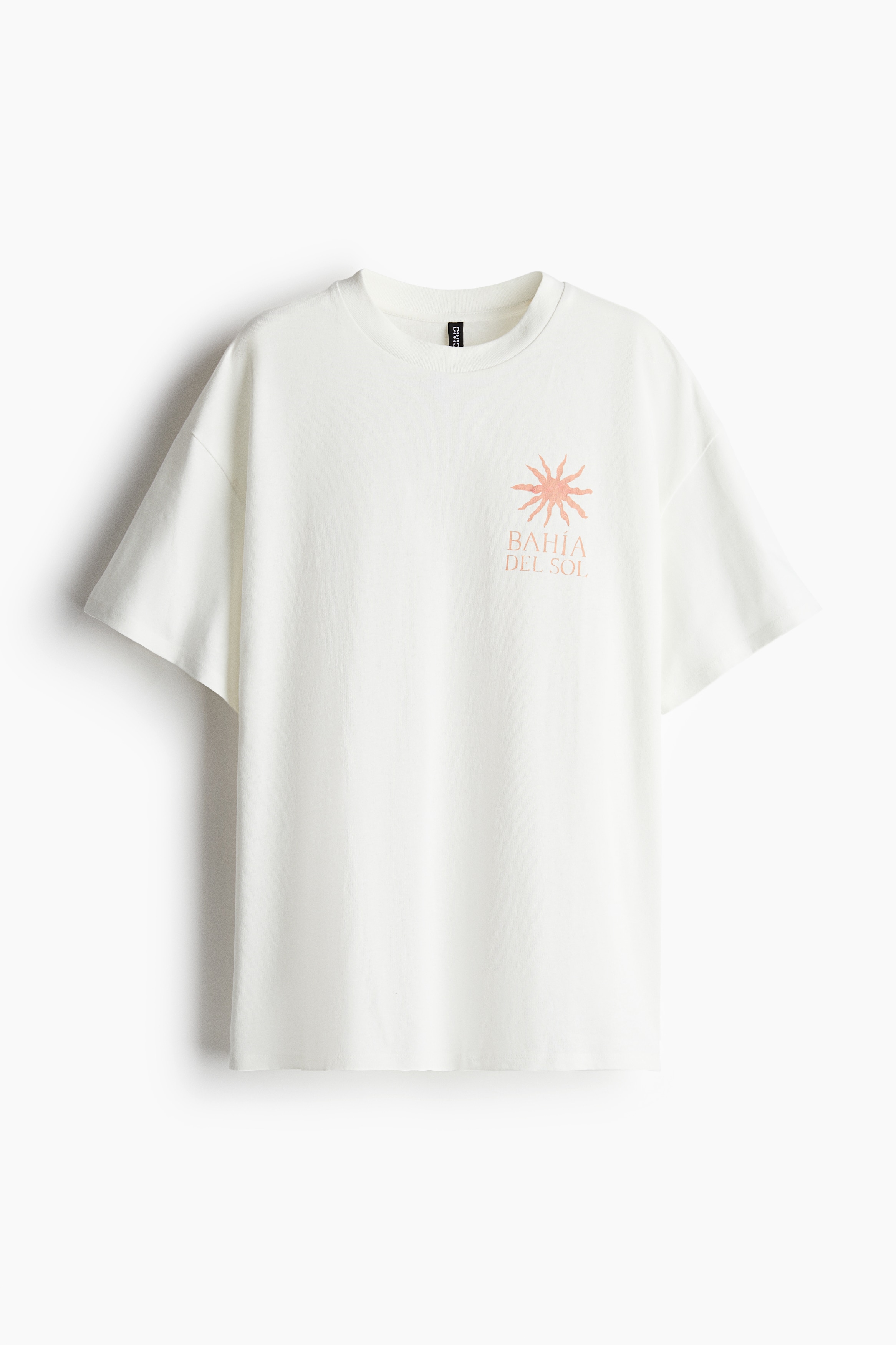 Tricou supradimensionat cu motiv - Alb/sardine - FEMEI | H&M RO