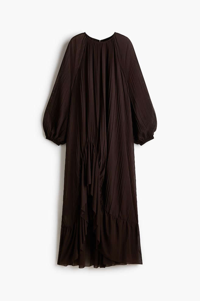 Robe maxi plissée - Marron foncé/Rose clair/motif/Bordeaux - 1