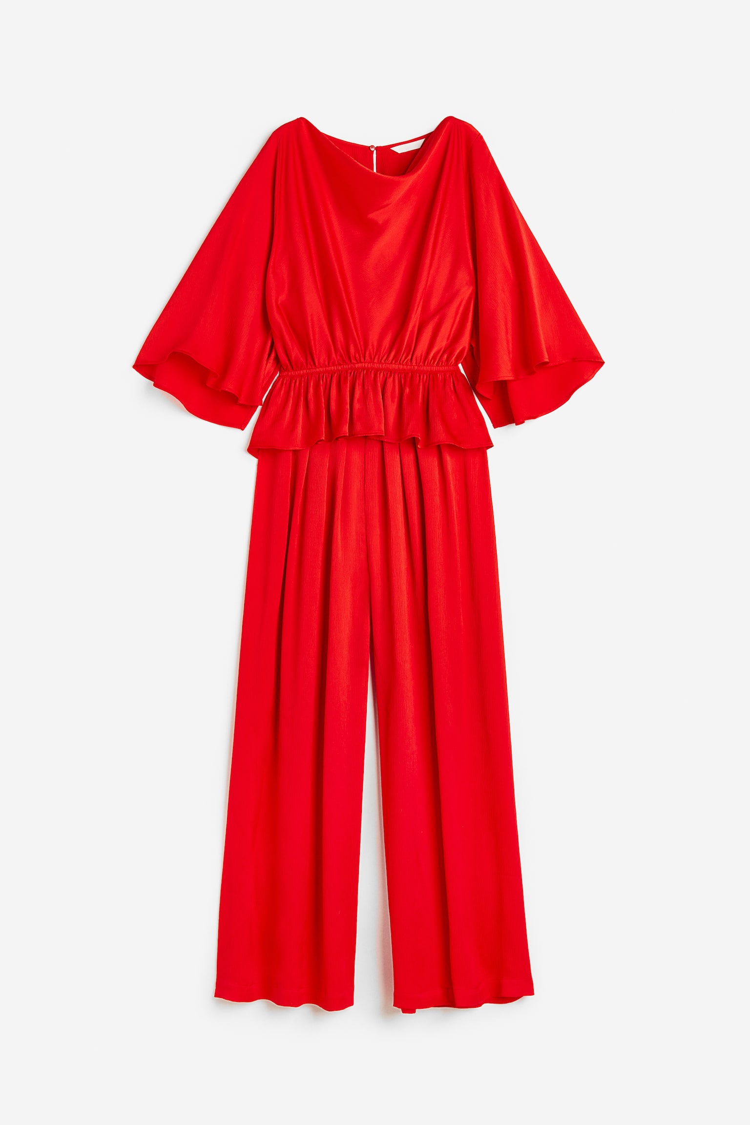 Crêpe-weave jumpsuit - Bright red - 1