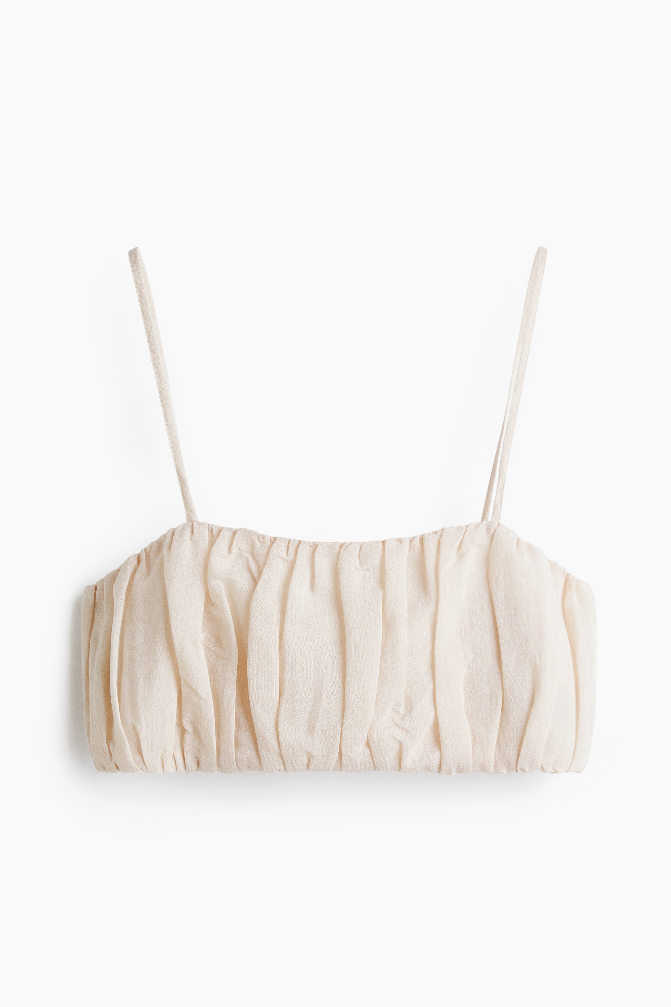 Gathered Crop Top - Light beige