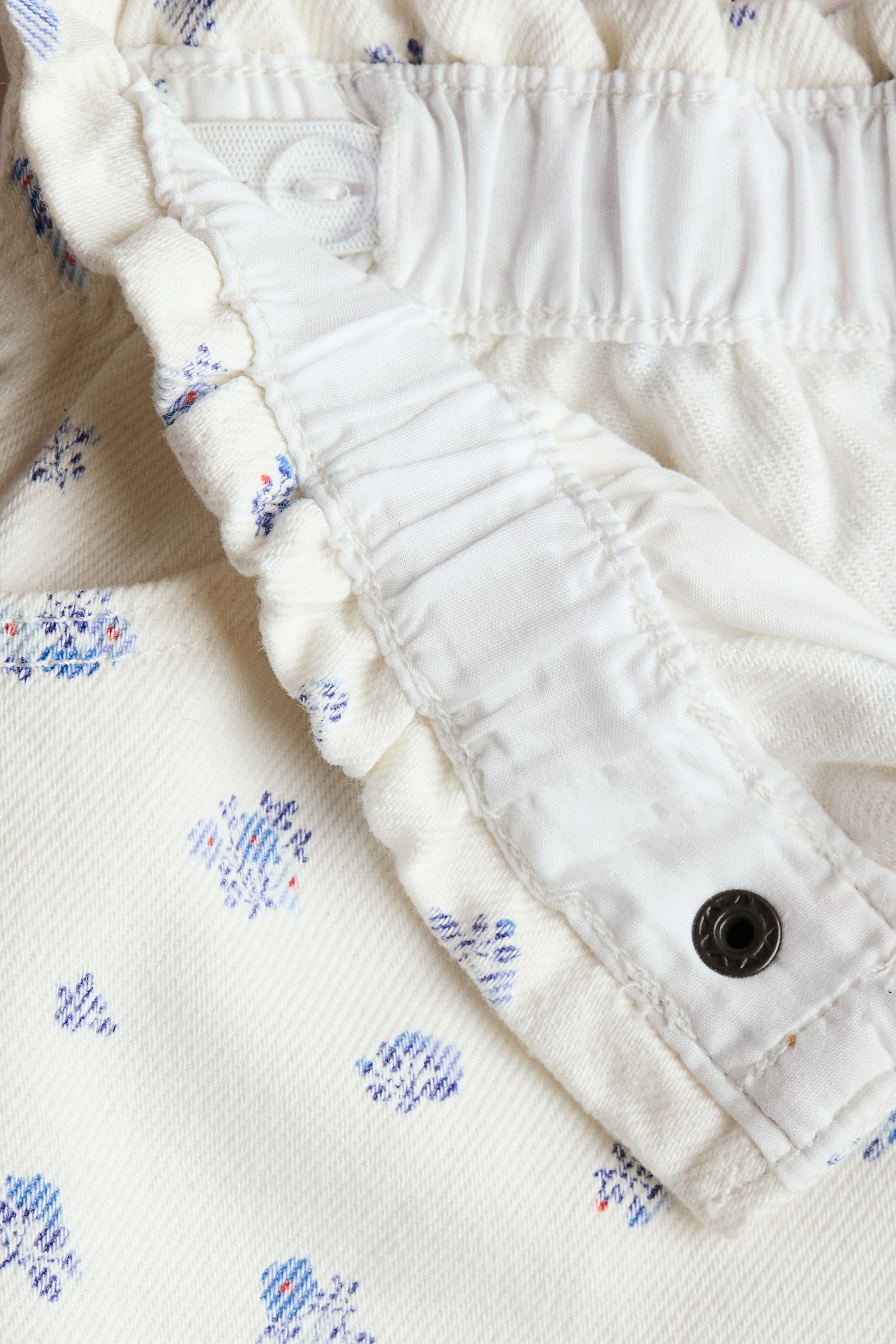 Shorts i twill med trykt mønster - Hvid/Blomstret/Creme/Citroner - 3