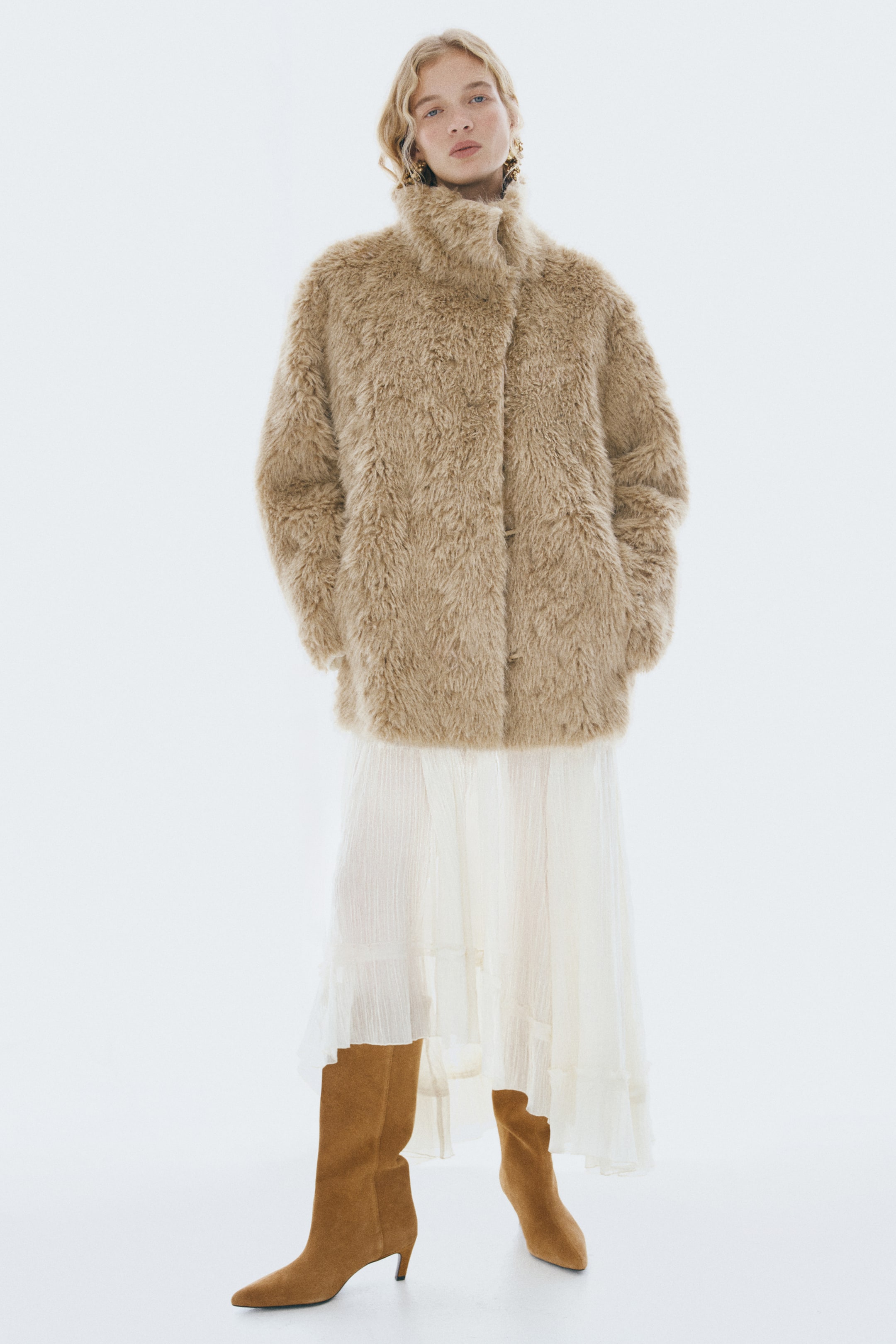 View larger image: Knee-high leather boots - Beige - Ladies | H&M IE 2