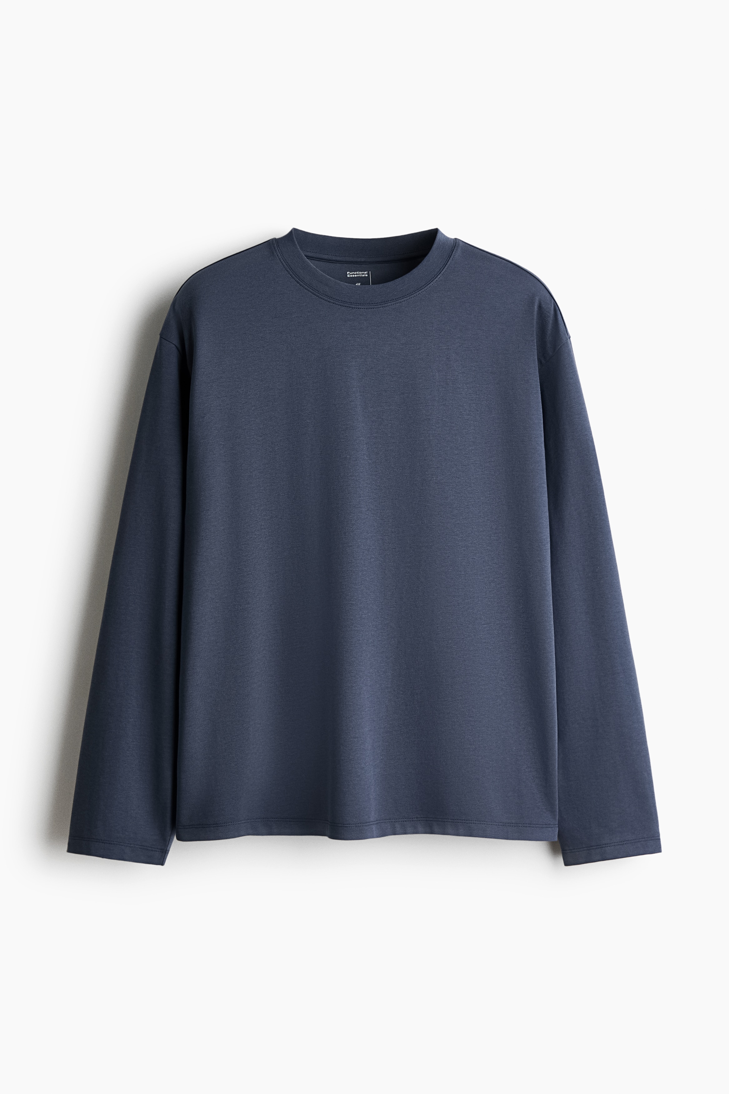 Playera de manga larga Cooling Relaxed Fit - Azul oscuro/Blanco
