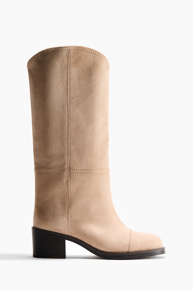 Knee-High Boots - Beige - 1