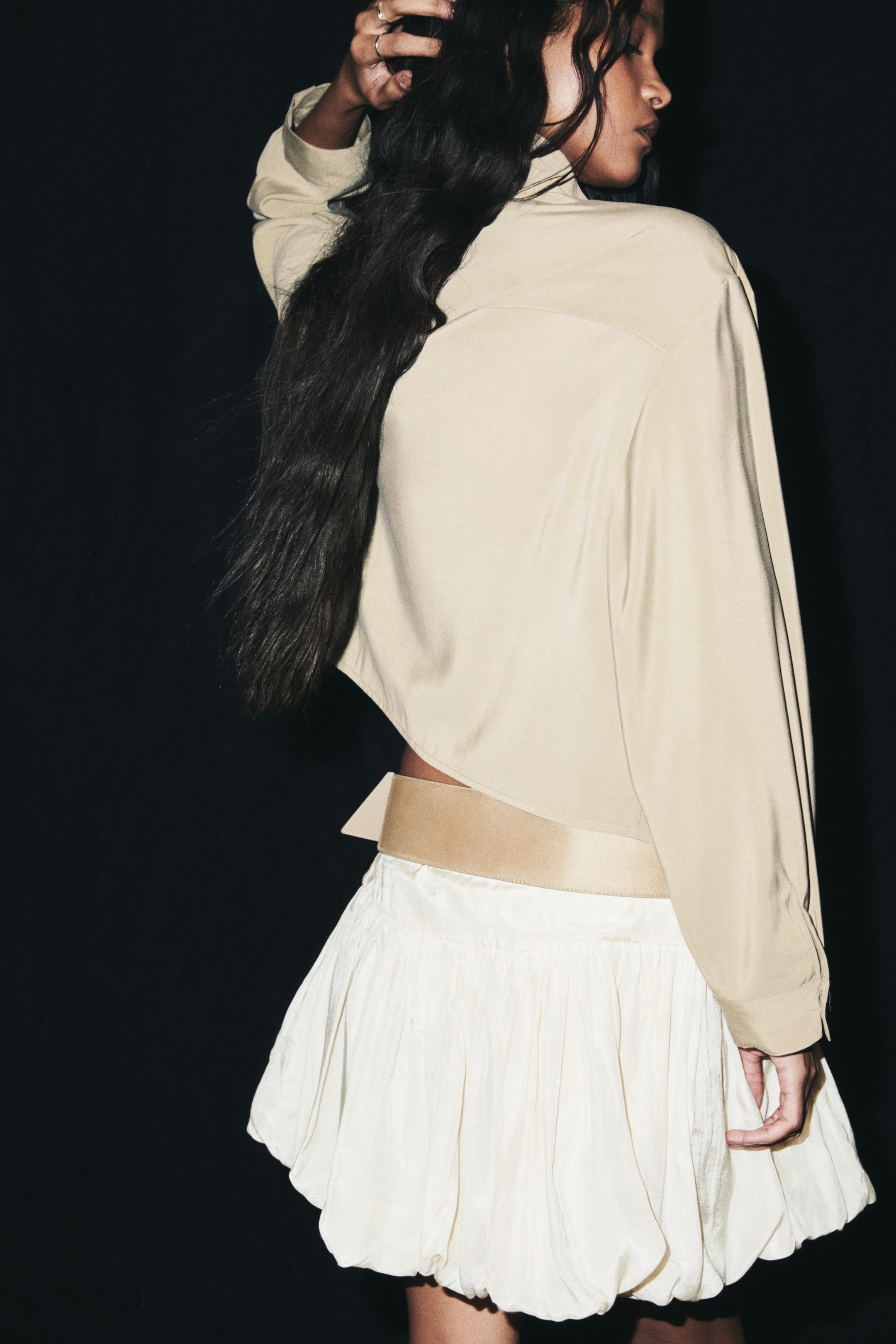 Stand-Up Collar Viscose-Blend Shirt