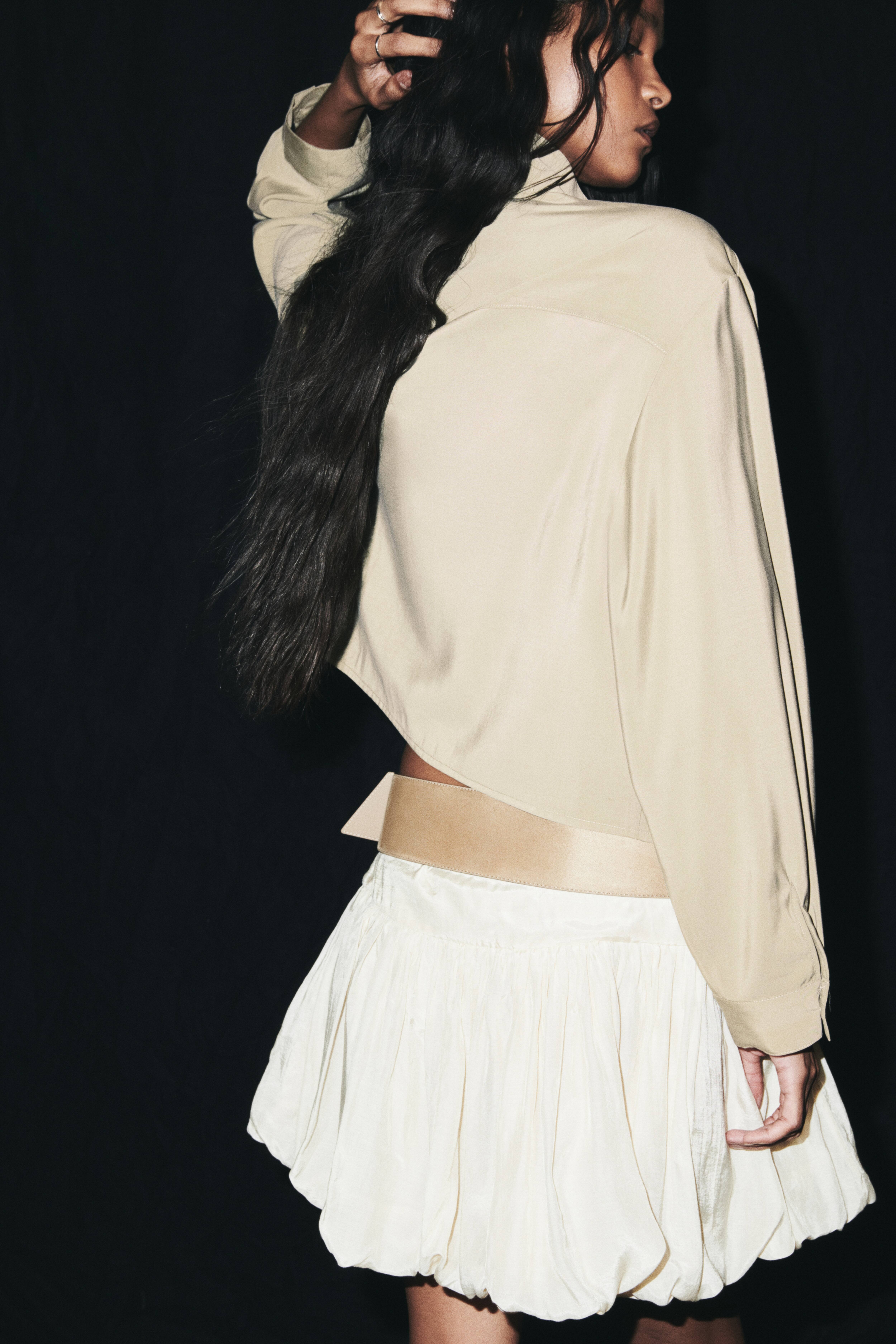 Stand-Up Collar Viscose-Blend Shirt