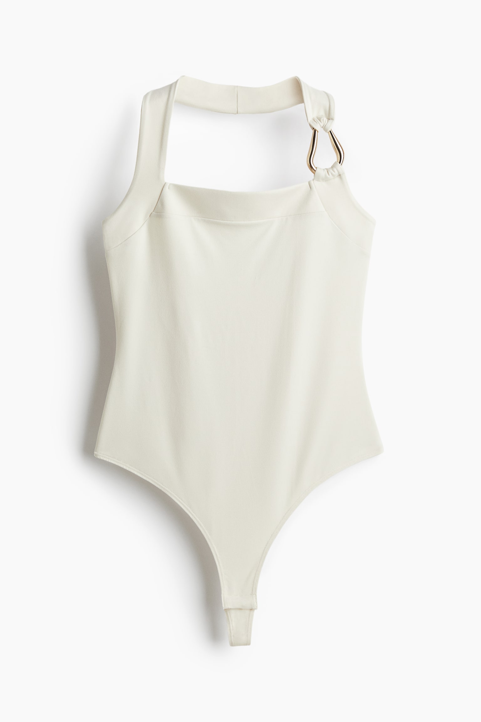 Halterneck G-string Bodysuit - Light beige/Khaki green