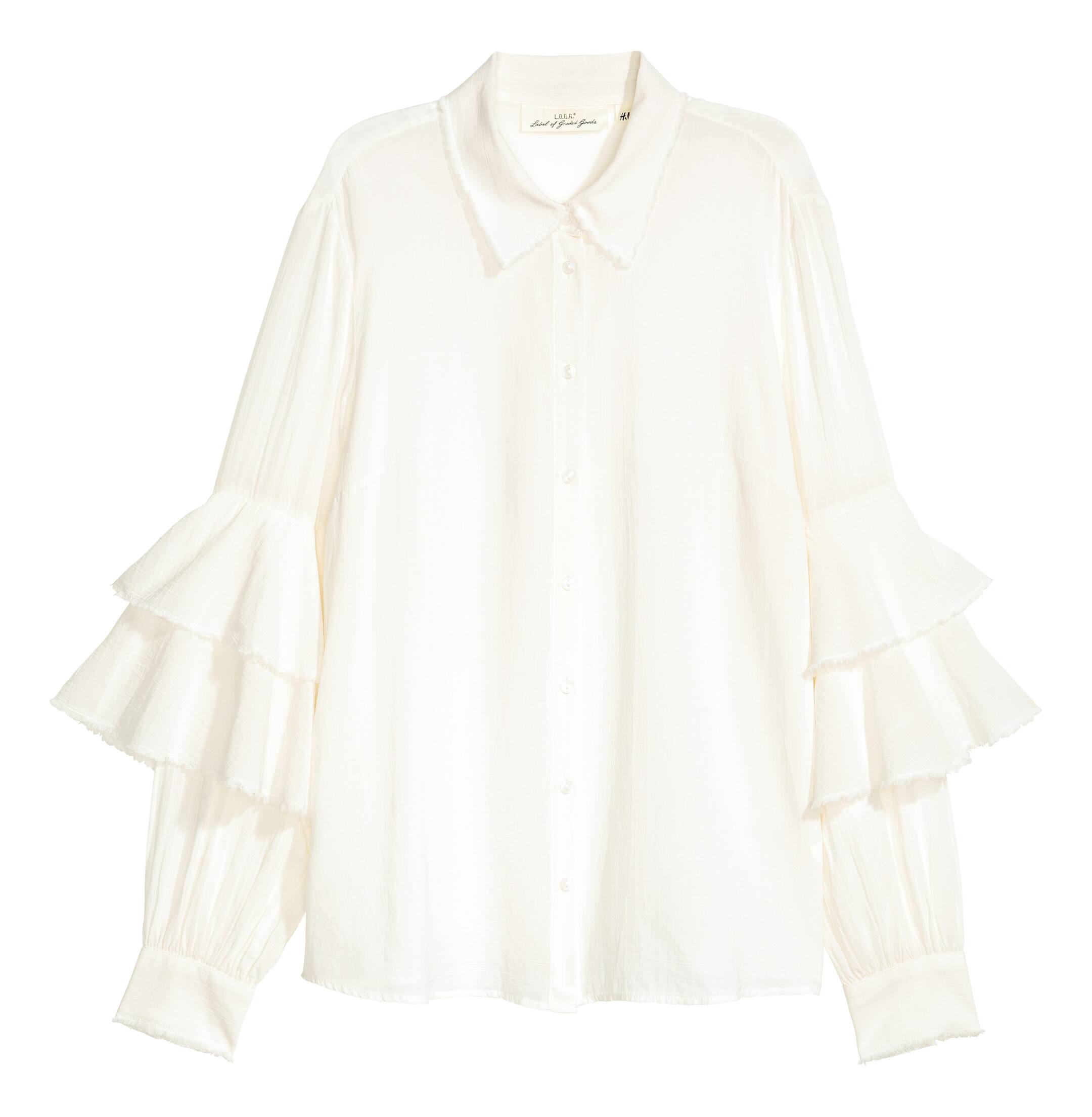 View larger image: Frilled blouse - White - Ladies | H&M GB 1