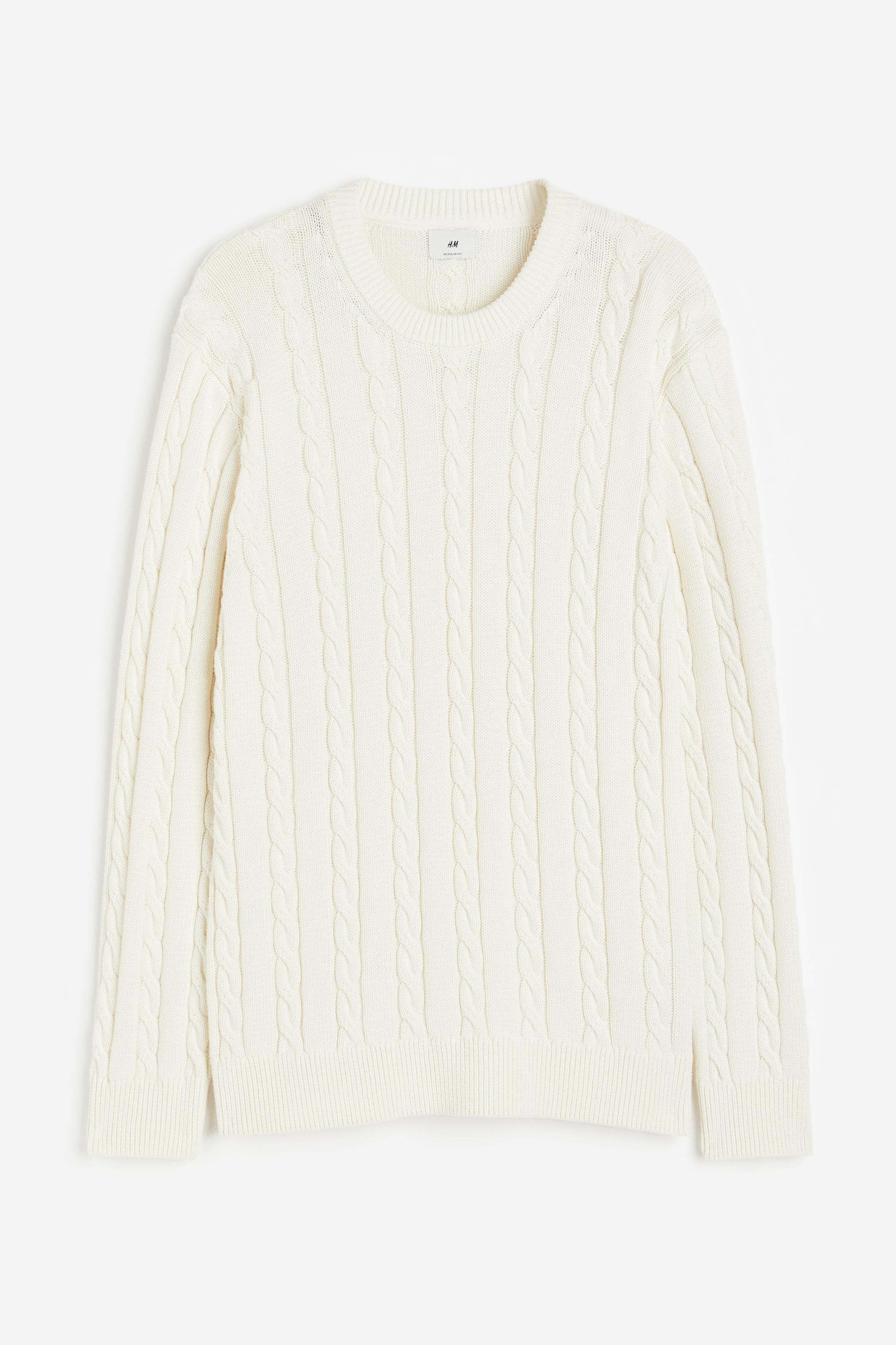 Regular Fit Cable-knit Sweater