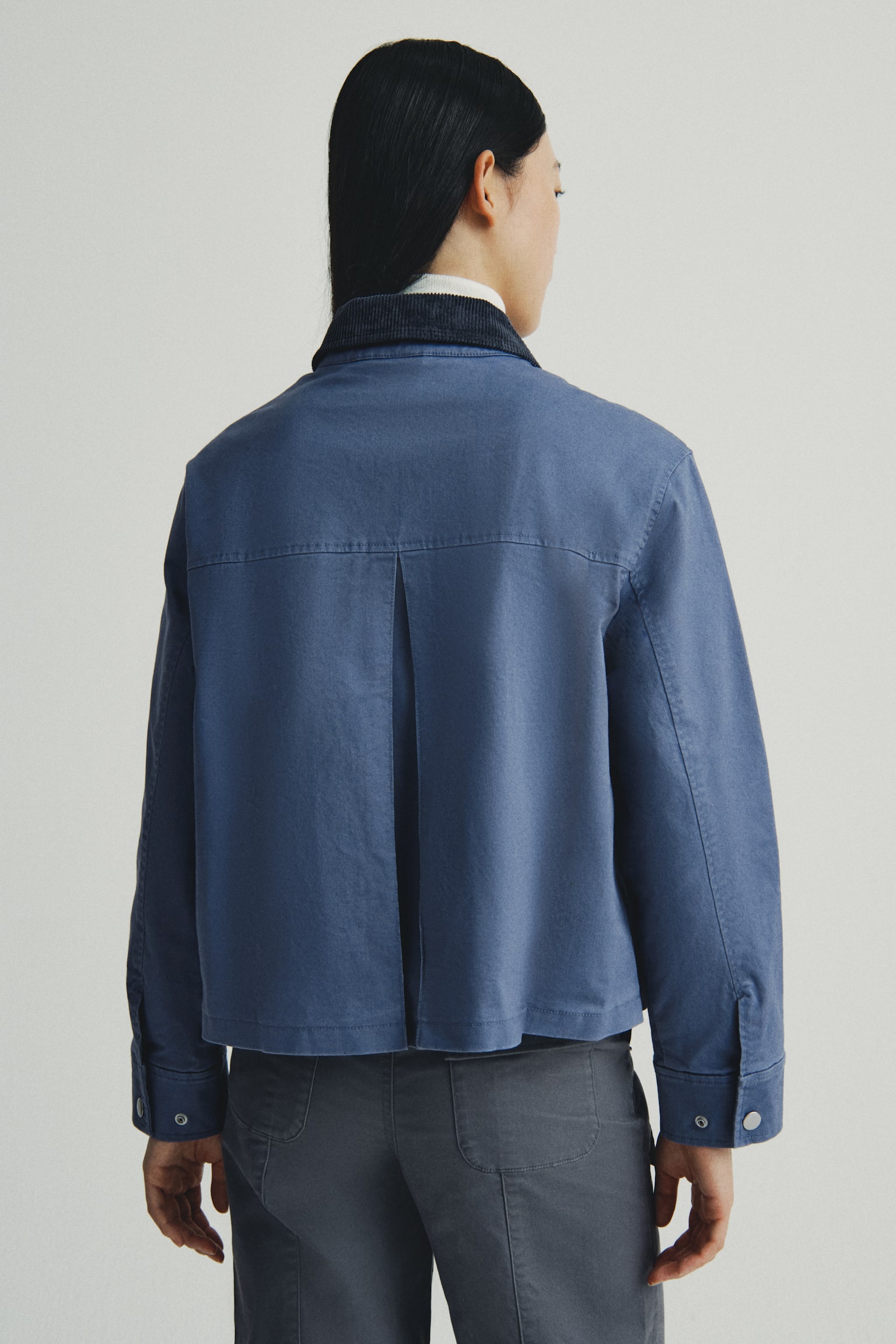 コーデュロイカラー ツイルジャケット - ダスティブルー - 7