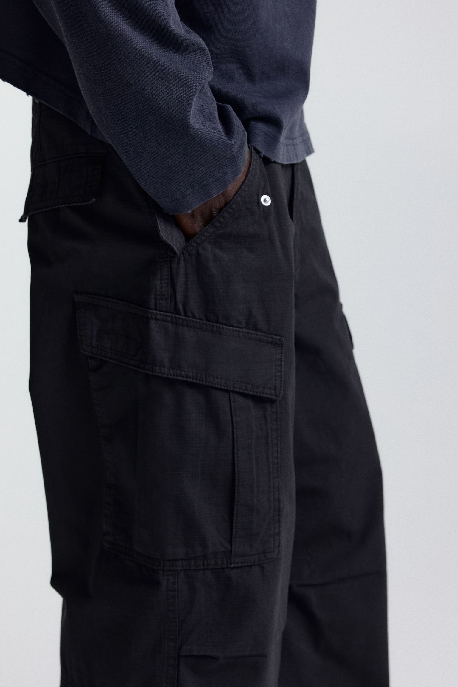 Loose Fit Cargo trousers - Dark grey/Black/Beige - 7