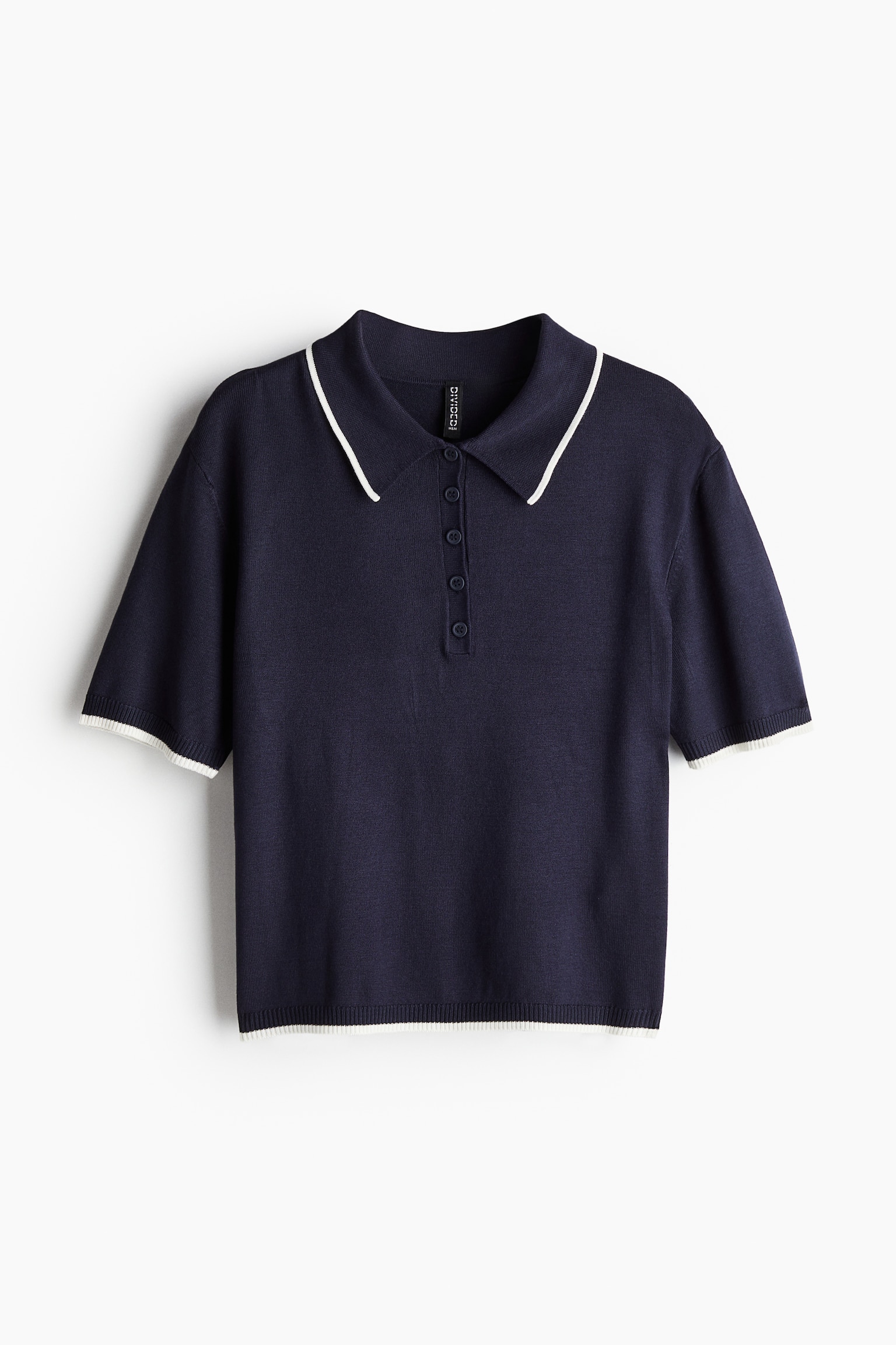 Fine-knit polo shirt - Navy blue/Cream/Grey marl/Light blue/Striped/Light pink/Light blue/Light purple/Striped - 2