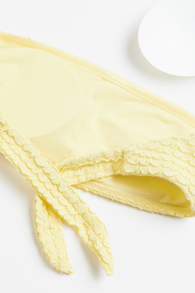 Padded bandeau bikini top - Light yellow/White - 3