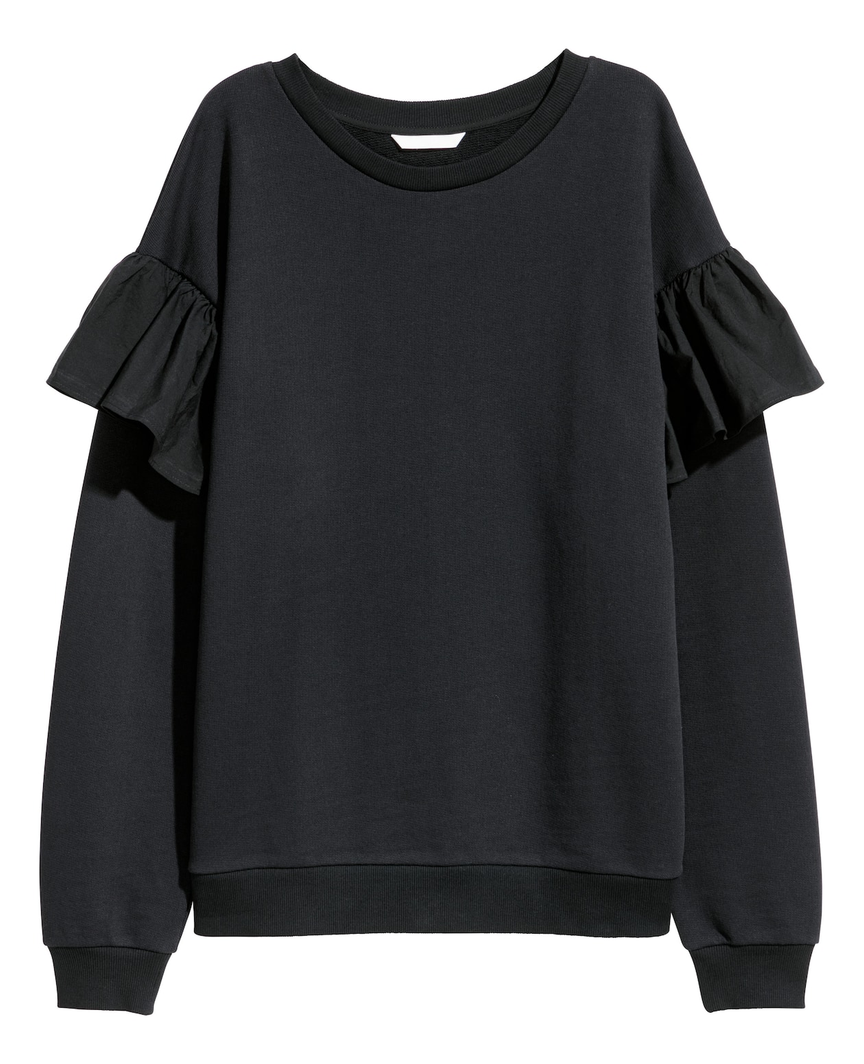 フリルスウェットトップス - ブラック - レディース | H&M JP 
