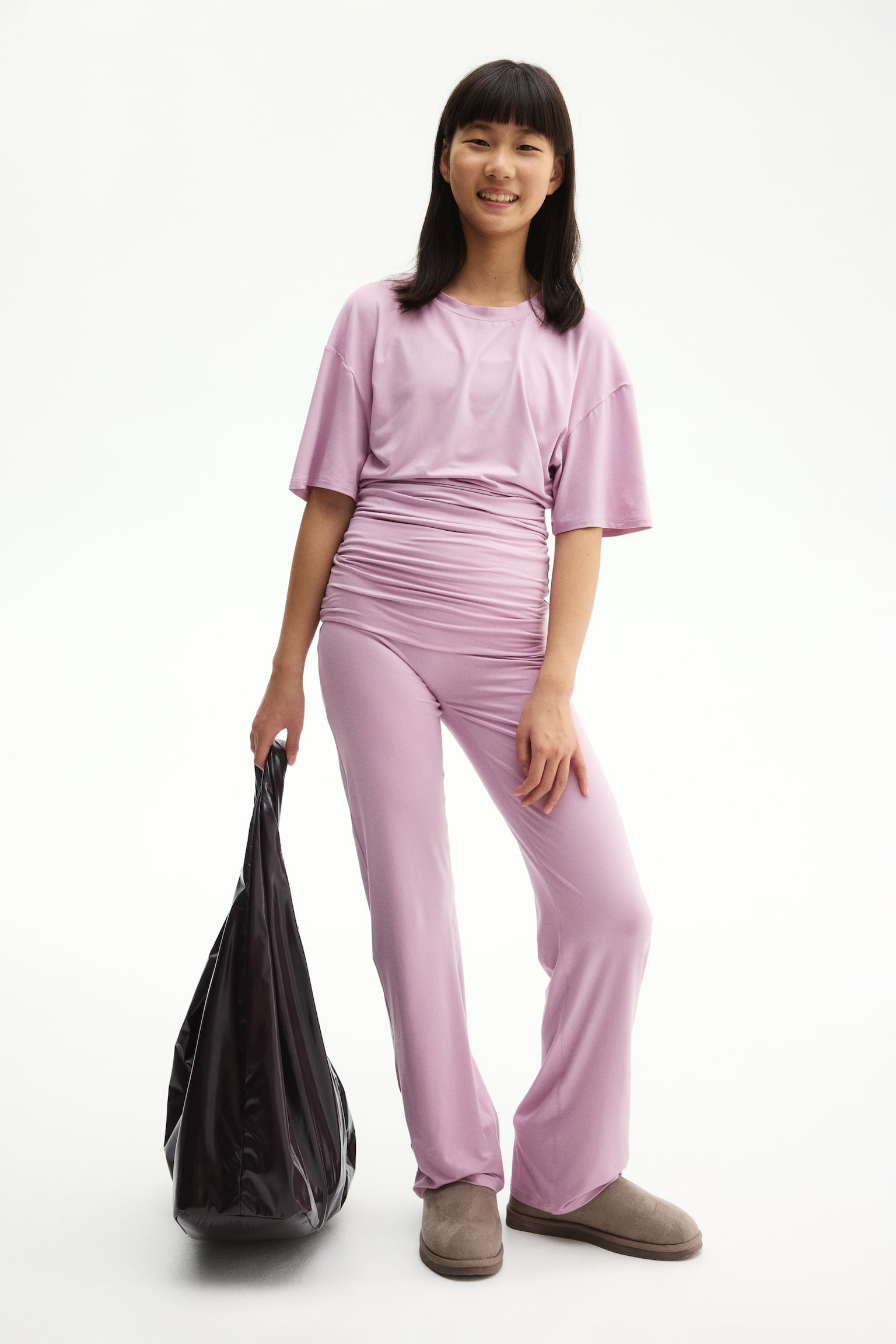 Sports top with SoftMove™ - Rosa tenue/Negro - 4