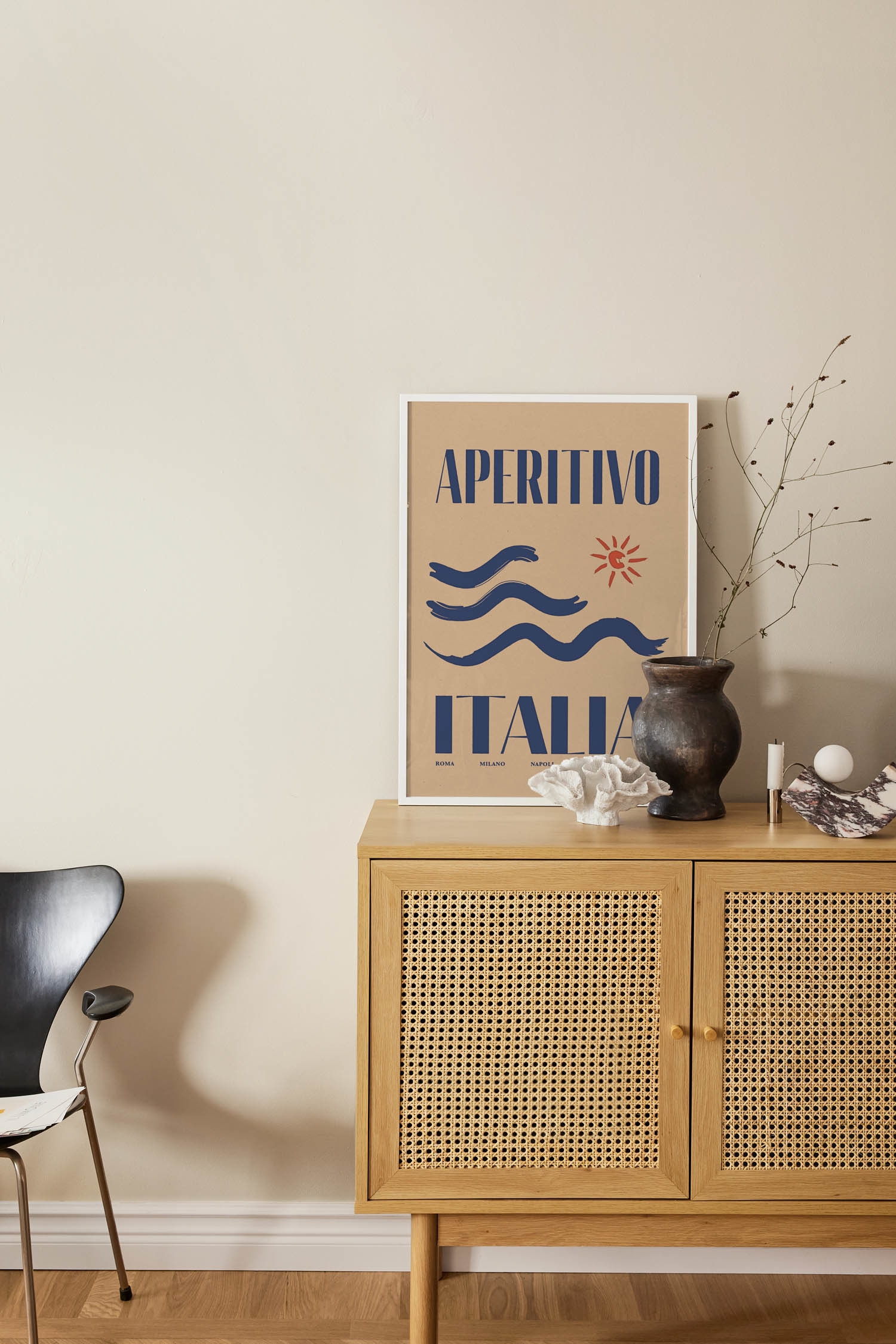 Aperitivo Poster-Brun/blå