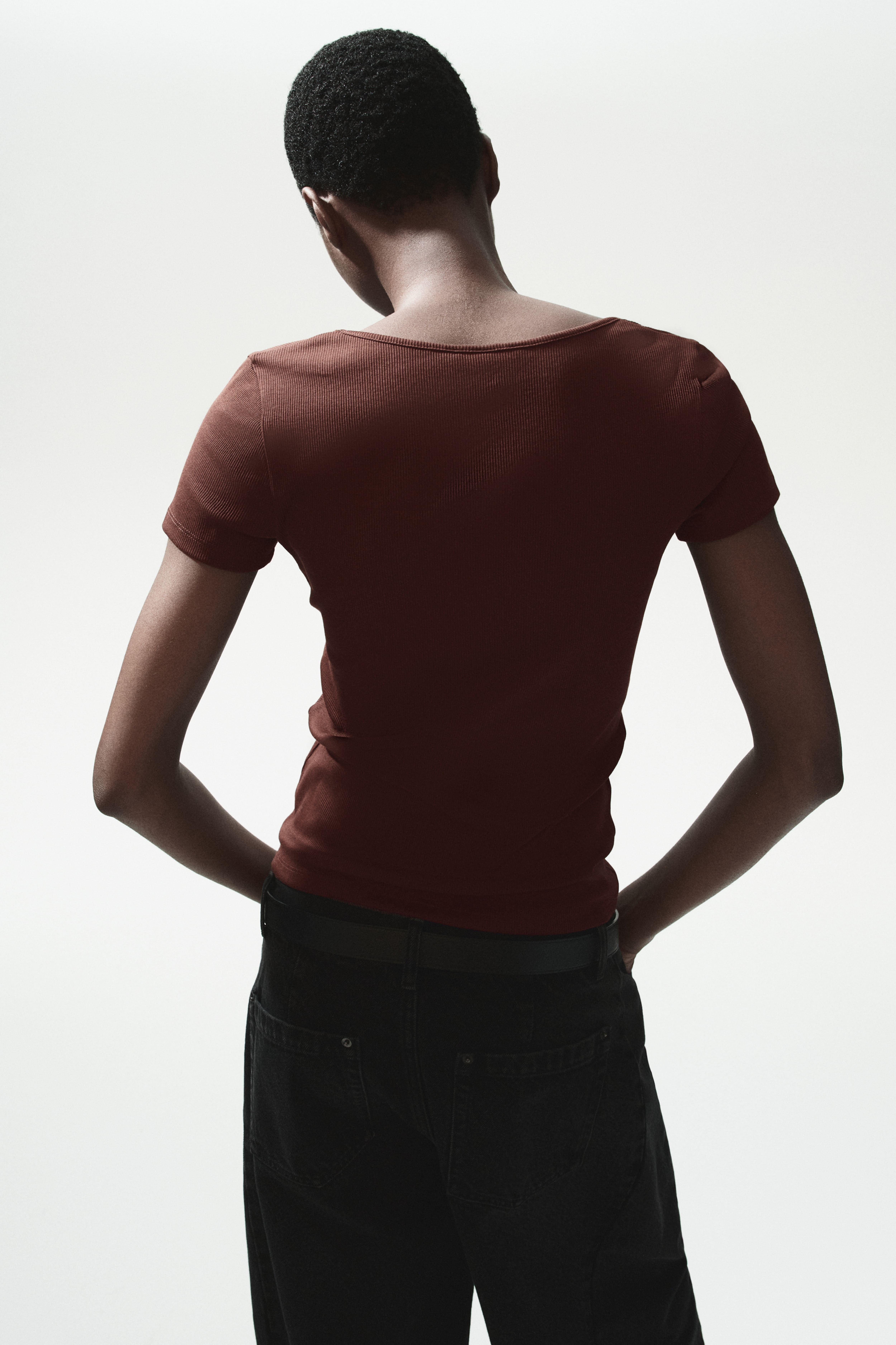 T-shirt en coton côtelé