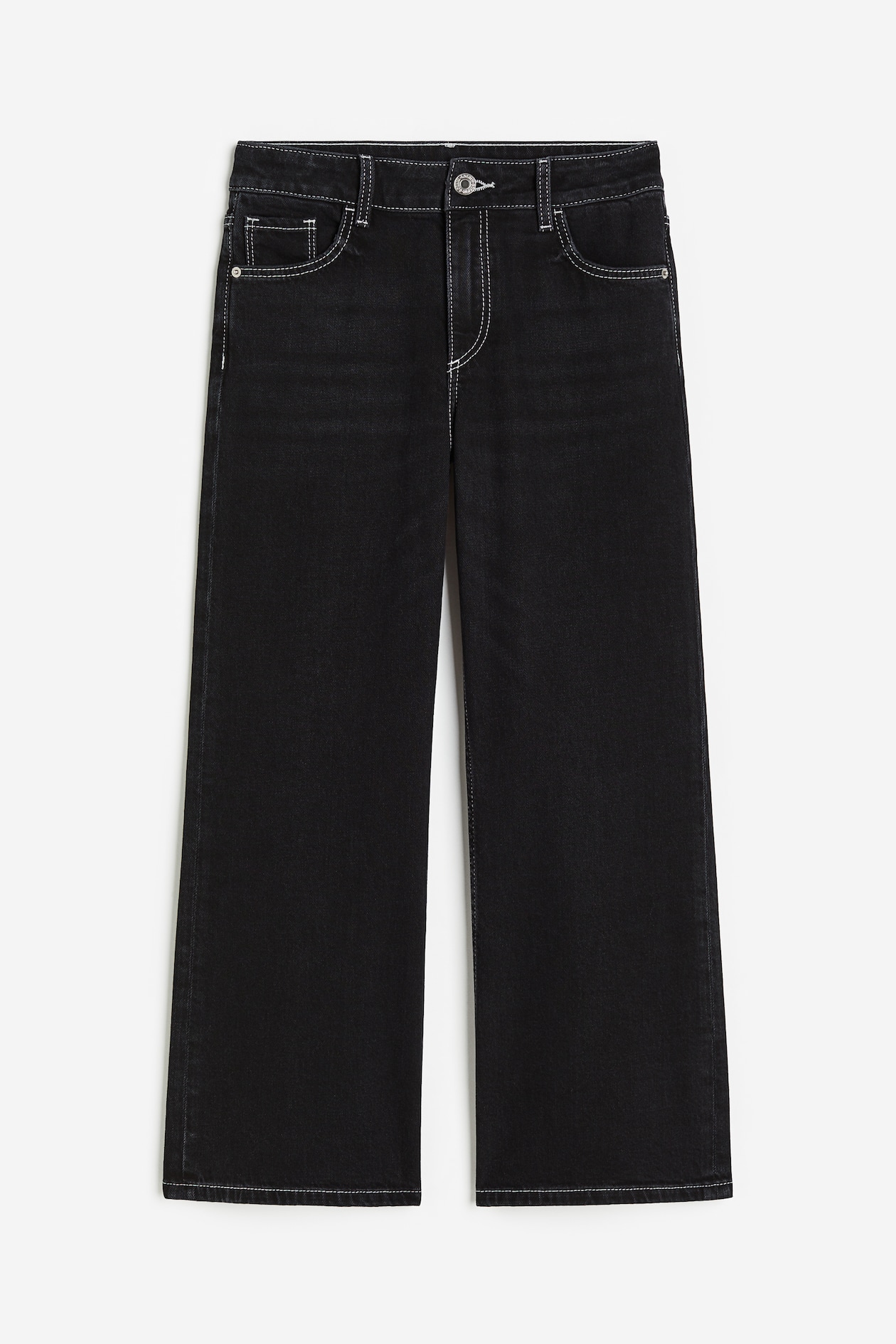 Baggy Fit Bootcut Leg Jeans - Regular waist - Long - Black - Kids | H&M GB