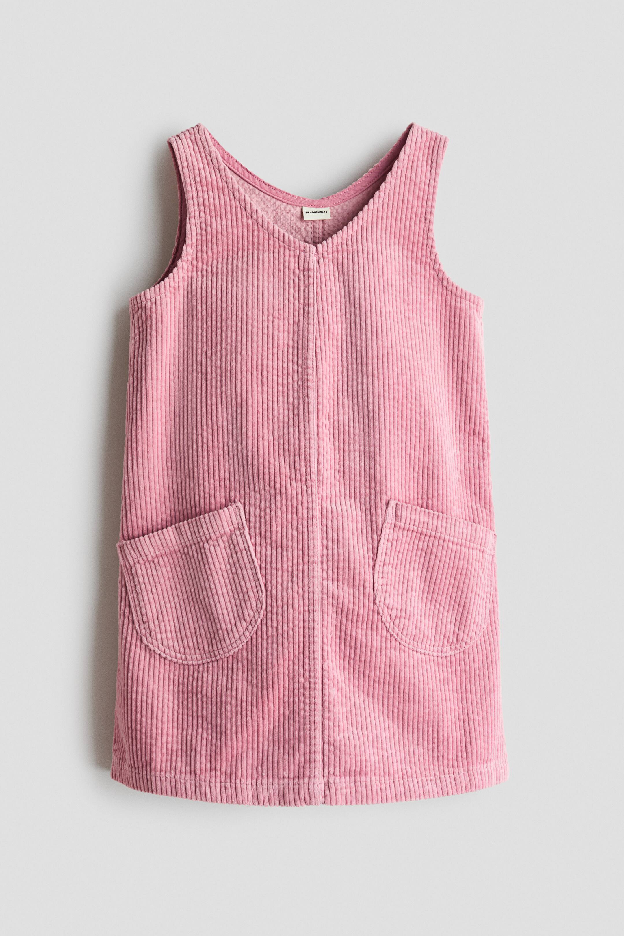 View larger image: Corduroy pinafore dress - Pink - Kids | H&M 1