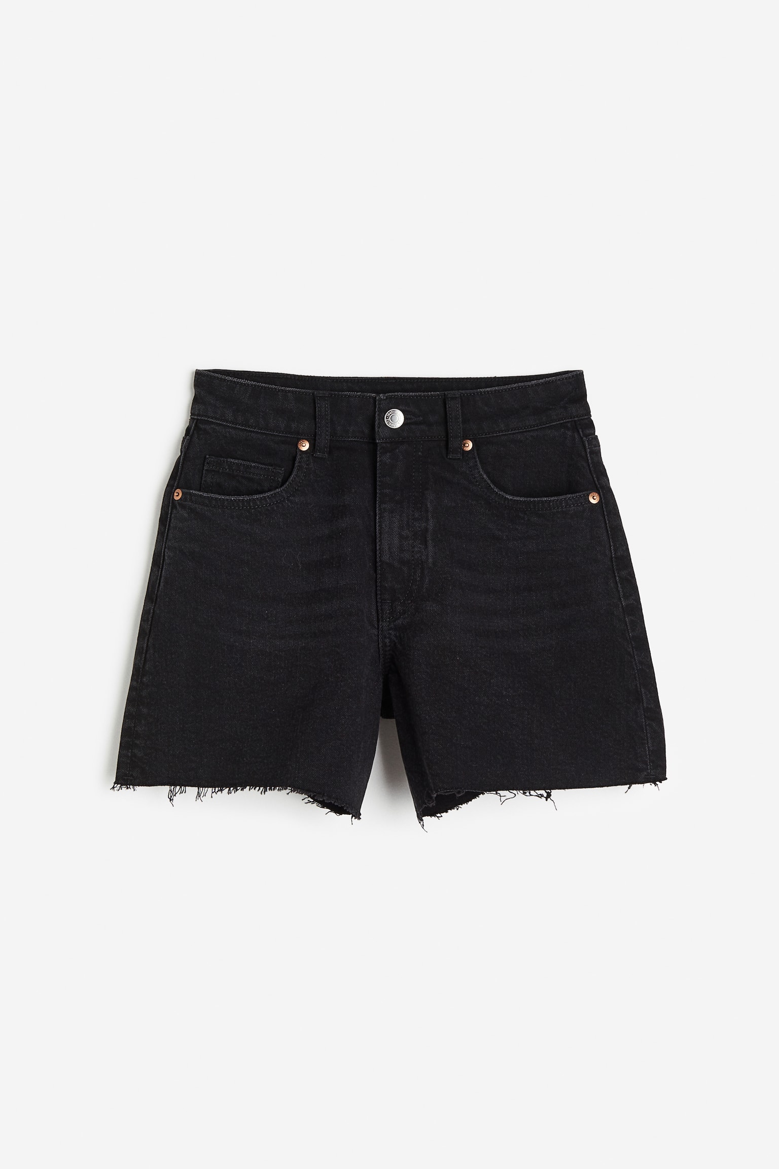 Hohe Denim-Shorts - Schwarz/Blau/Hellblau/Weiss - 1