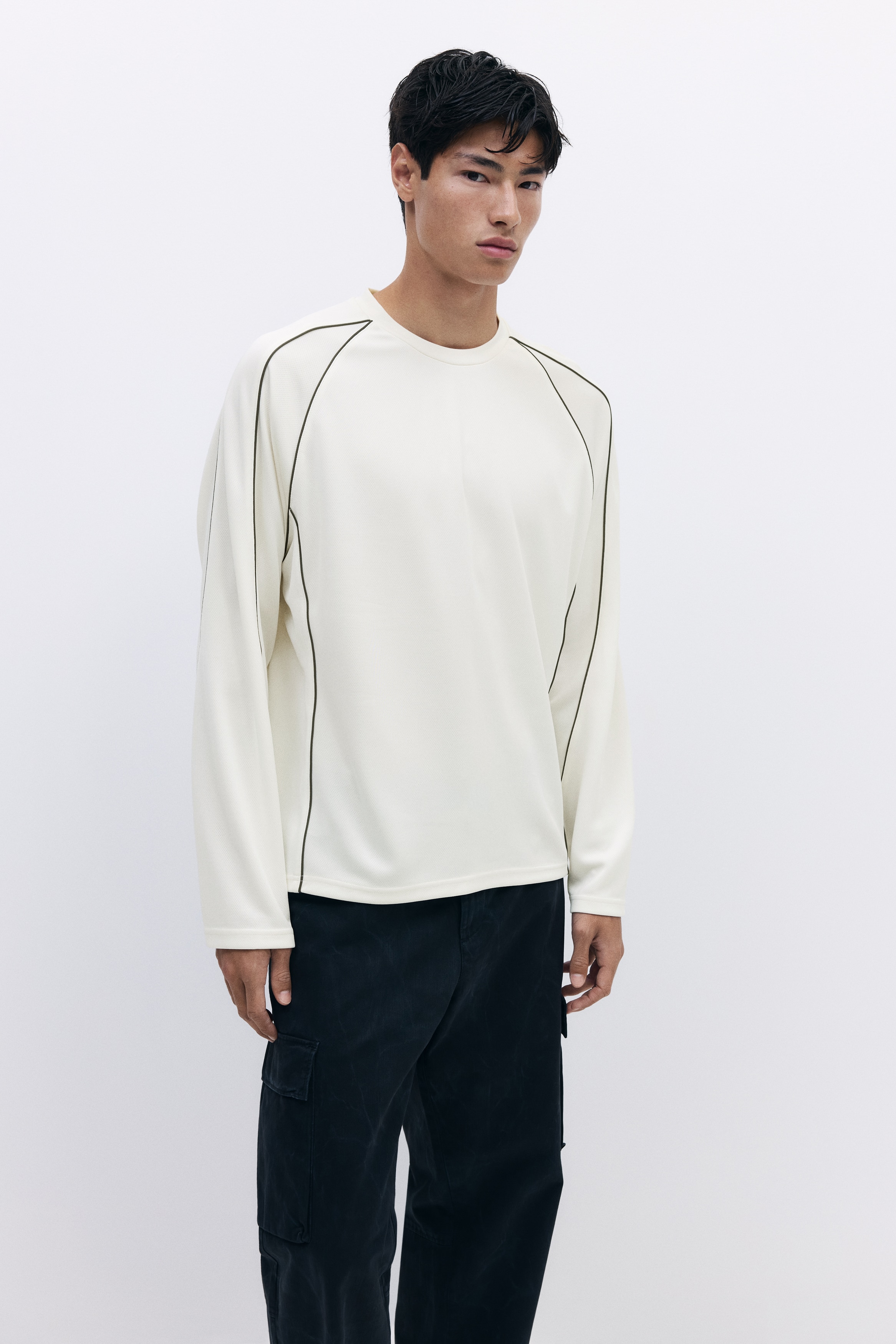 Loose-Fit Mesh Shirt - White