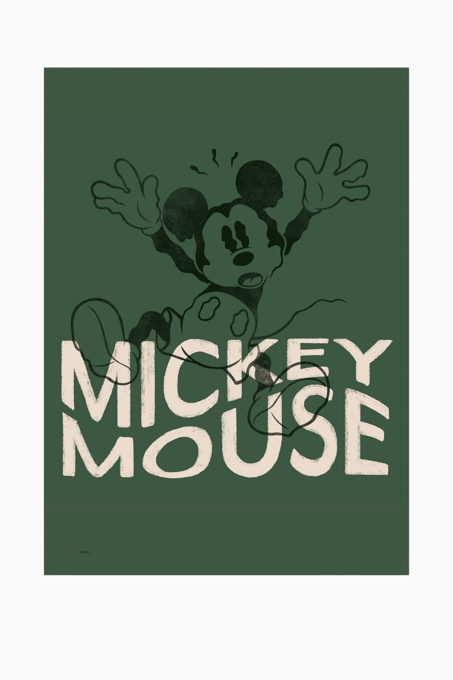 Poster & Frame - Disney - Wavy Mickey Grün - Mickey Mouse - size: 50x70