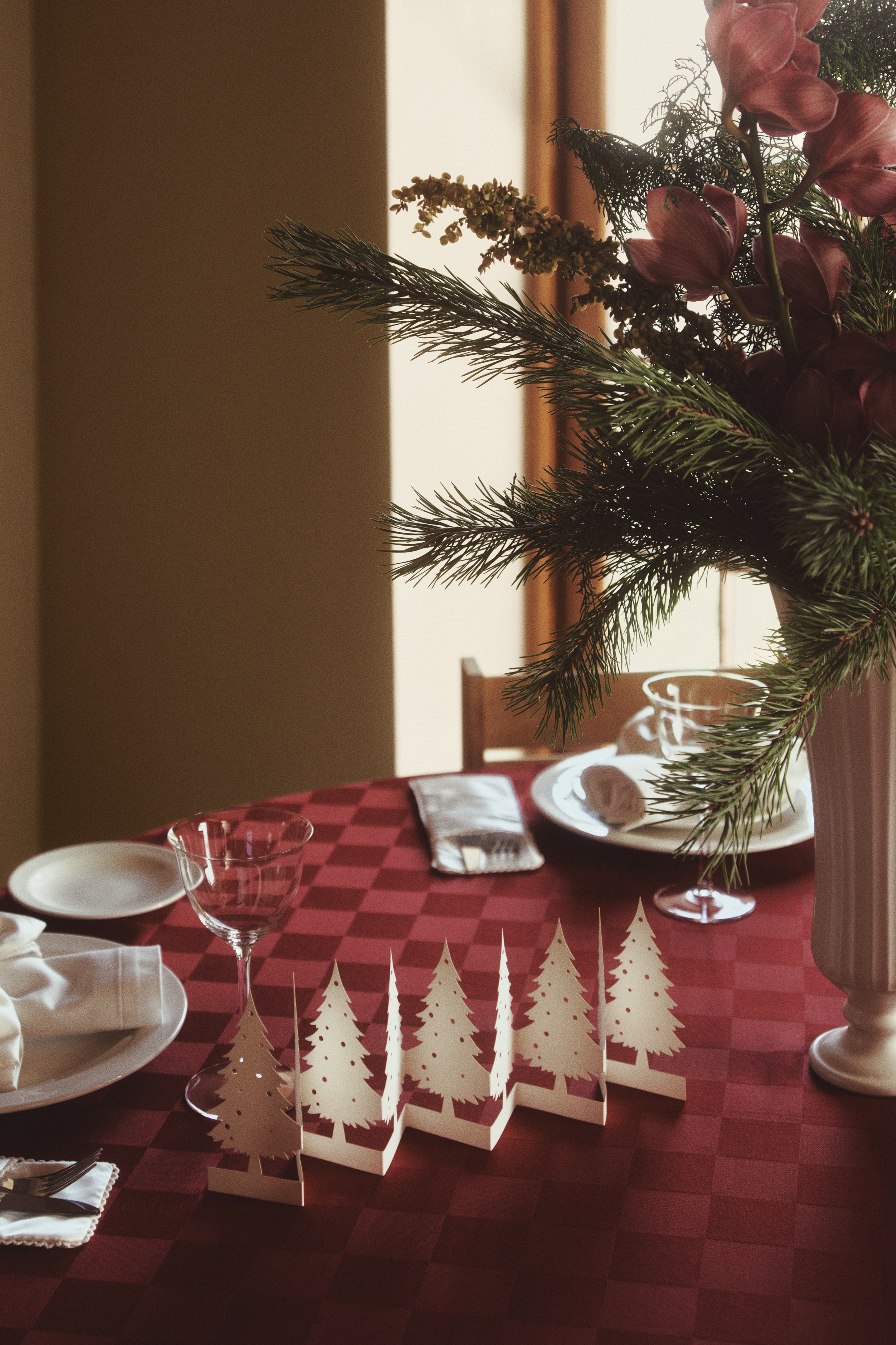 Foldable Christmas decoration - Cream/Gold-coloured/Dark green