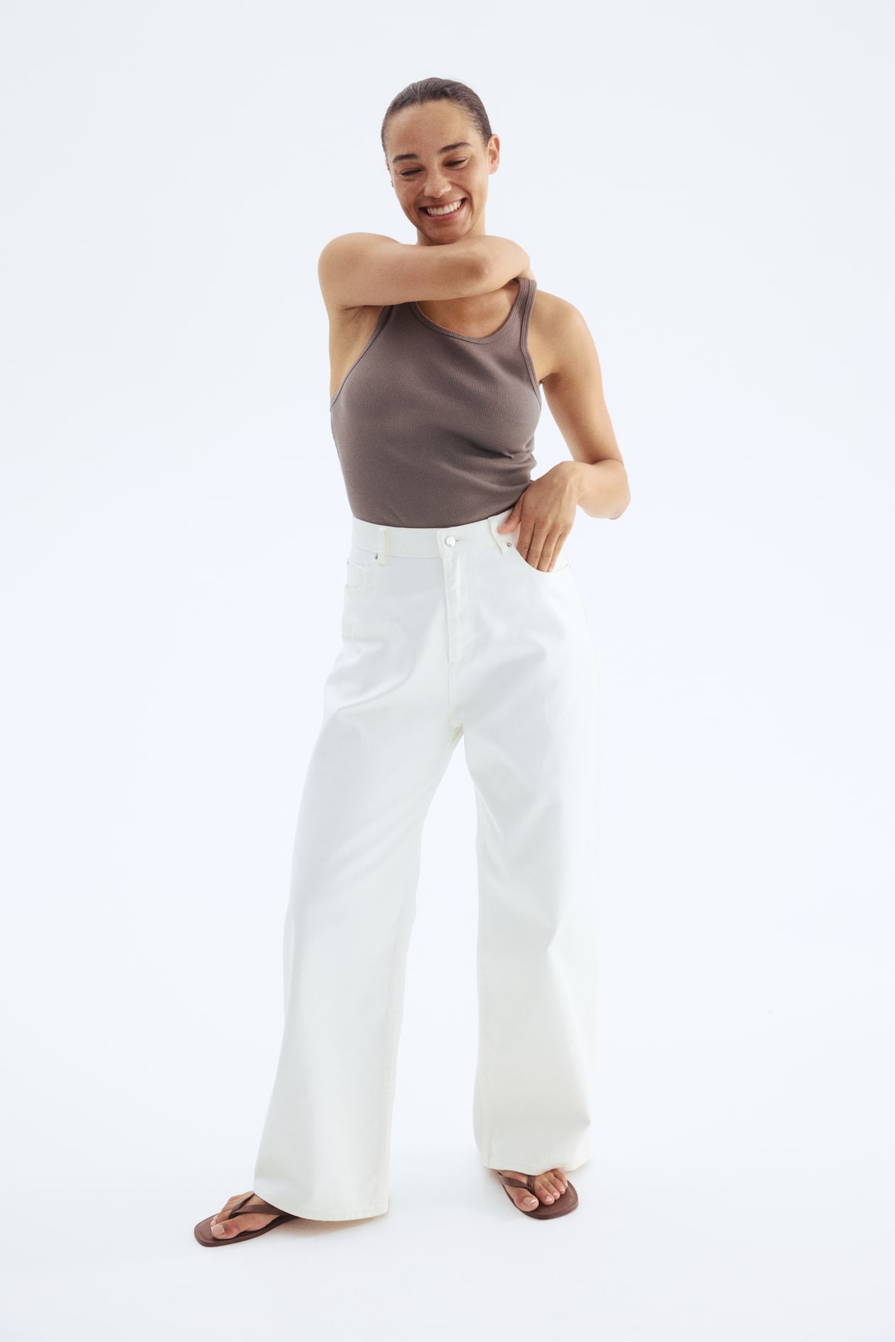 Ribbed Silk-Blend Tank Top - image 2