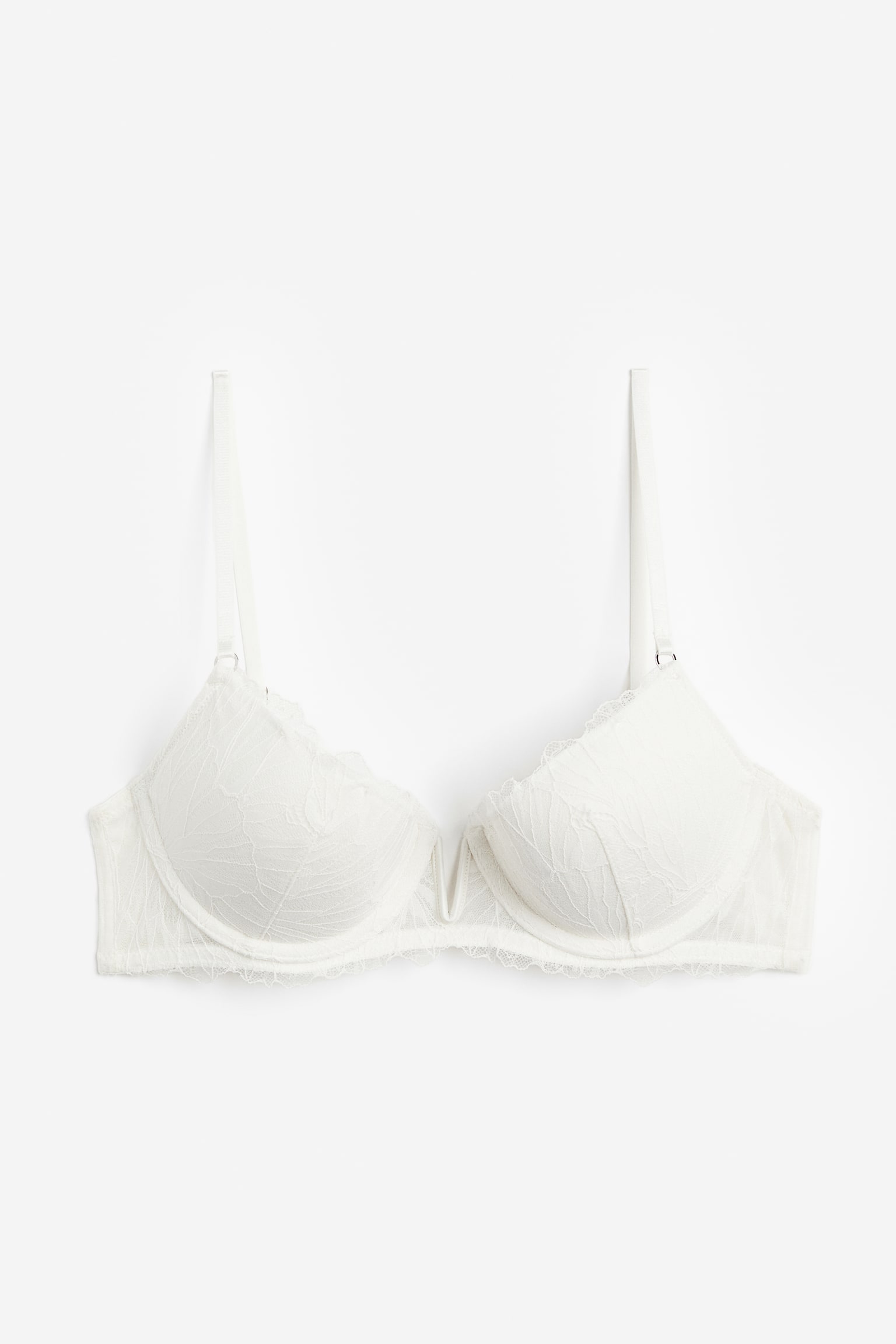 Lace Demi Push Up Bra - White/Black/Powder pink - 1