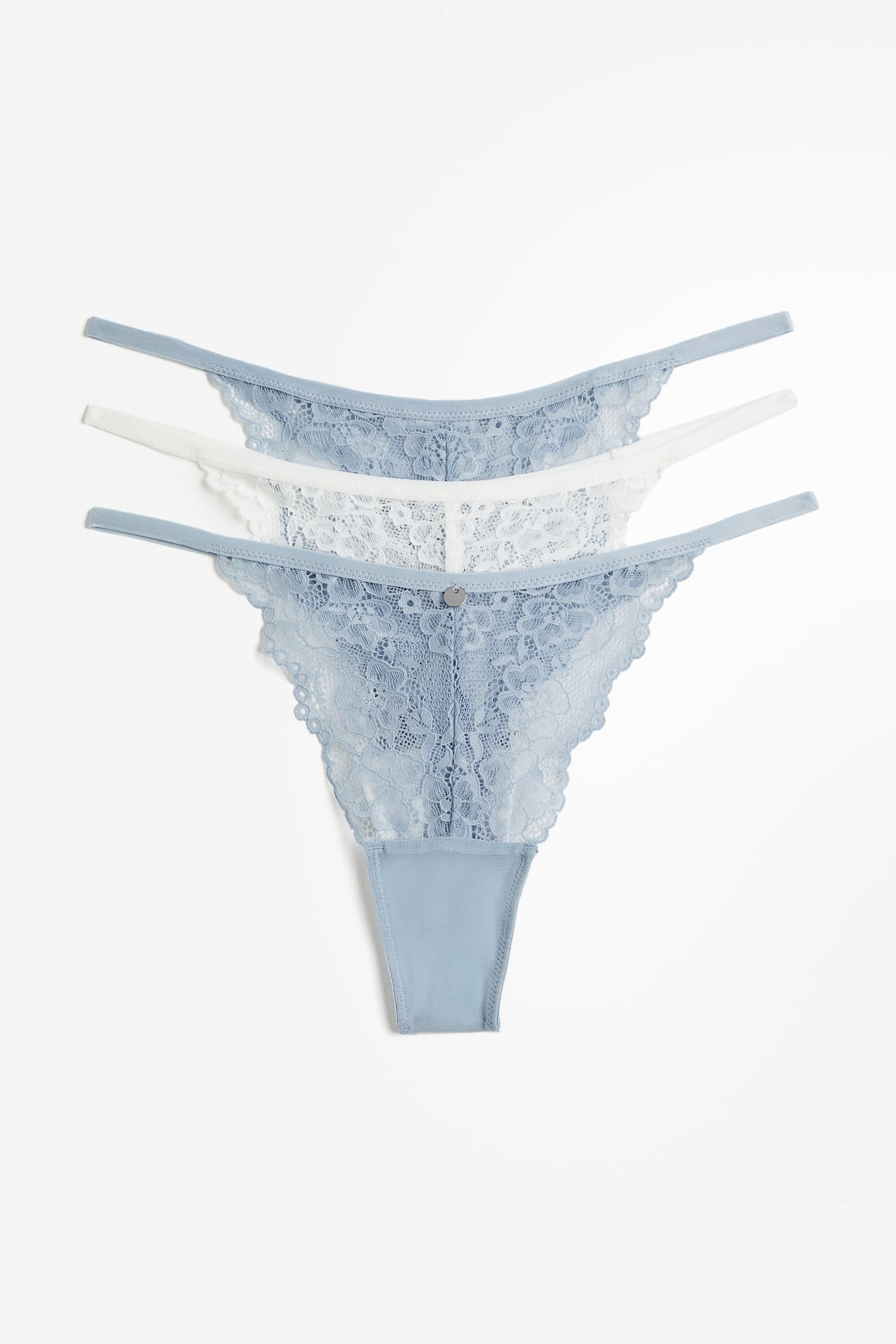 3-pack Lace G-strings - Light dusty blue/White/White/Light beige/Pigeon blue/Light blue/White/Light turquoise/Grey green/Black/White/Beige/Black/Powder pink/White/Black - 3