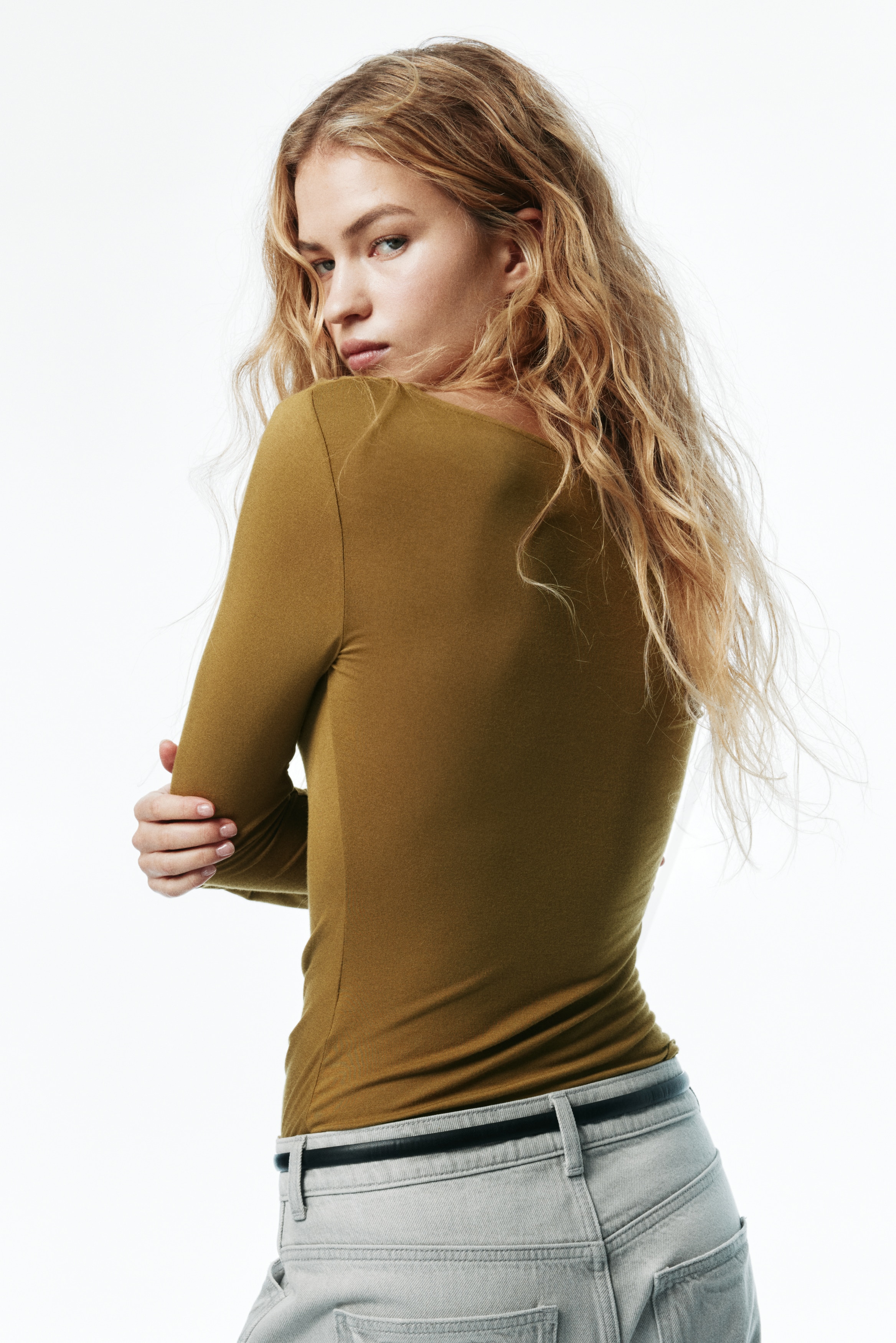 Draped viscose top