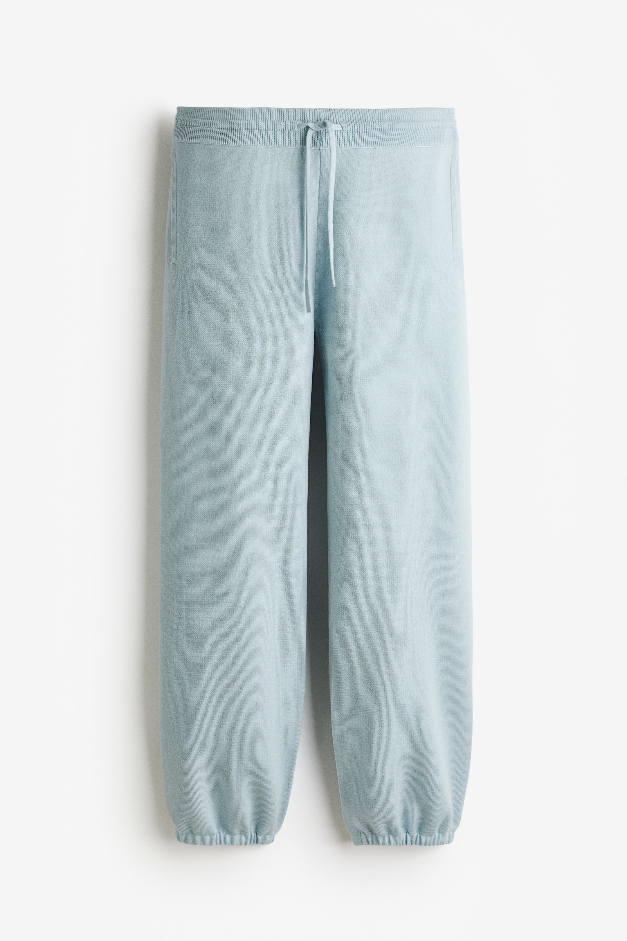 View larger image: Fine-Knit Merino Wool Joggers - Light blue - Ladies | H&M US 4