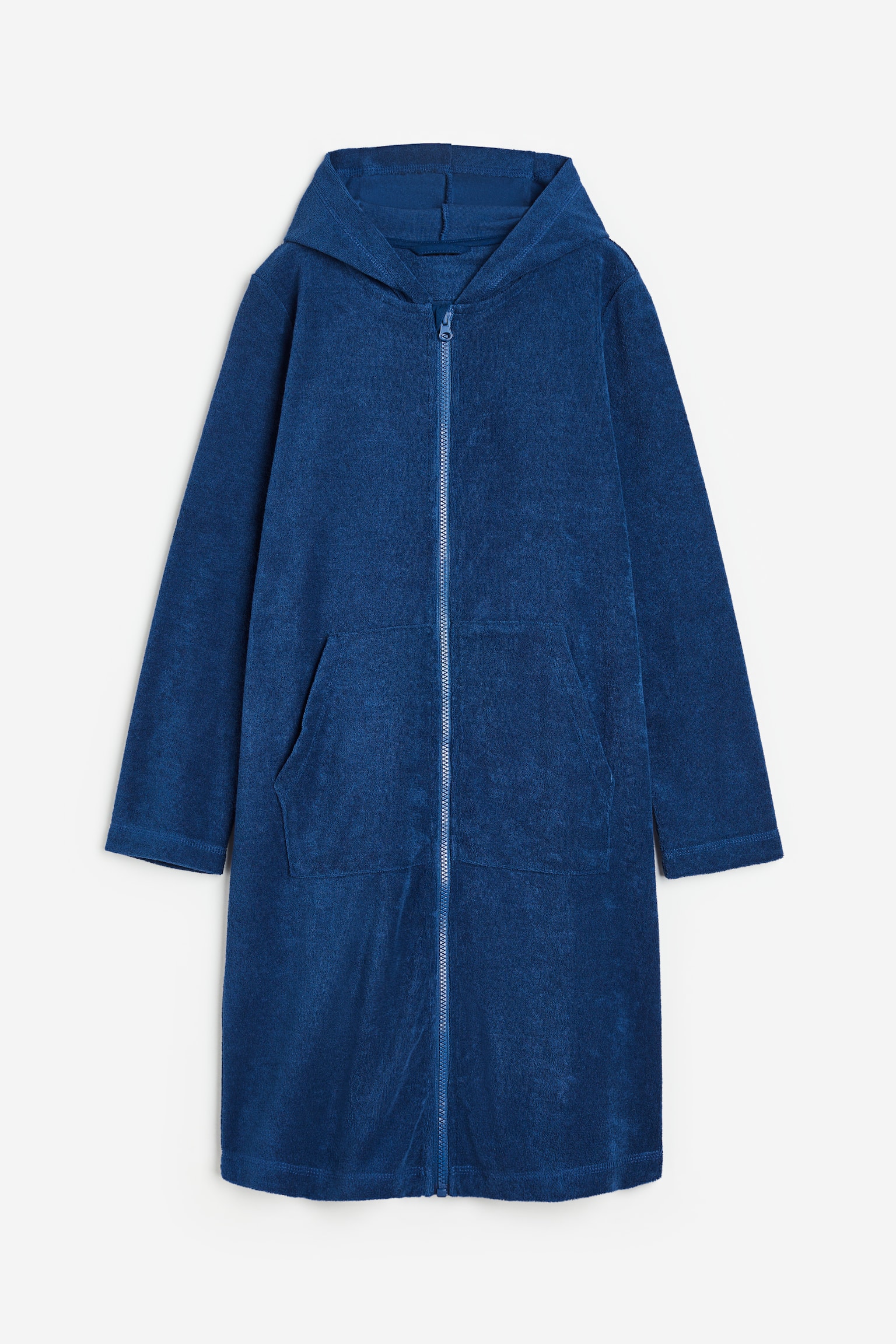 Terry dressing gown - Navy blue - 1